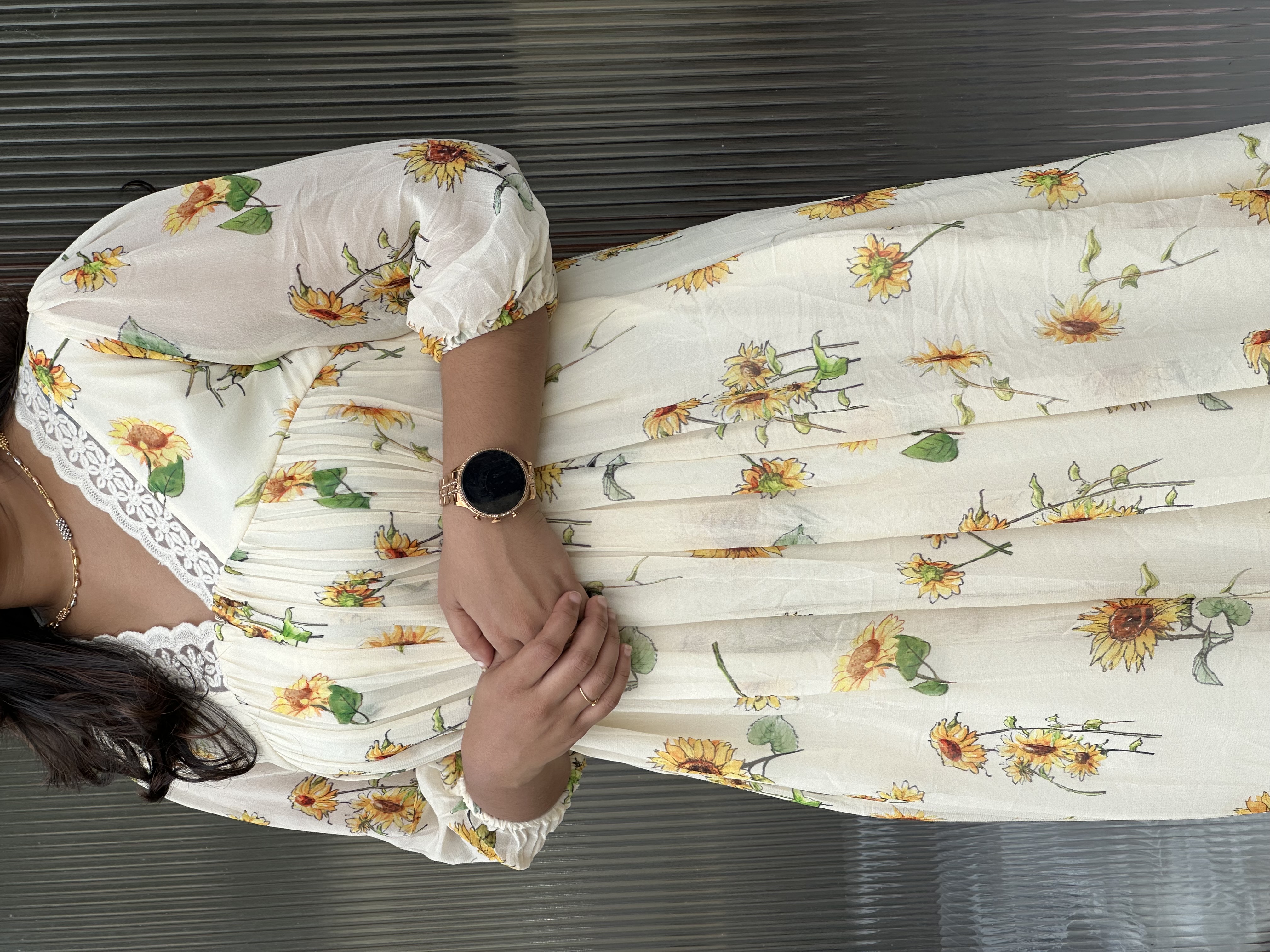 Sunflower Print feeding  Dress