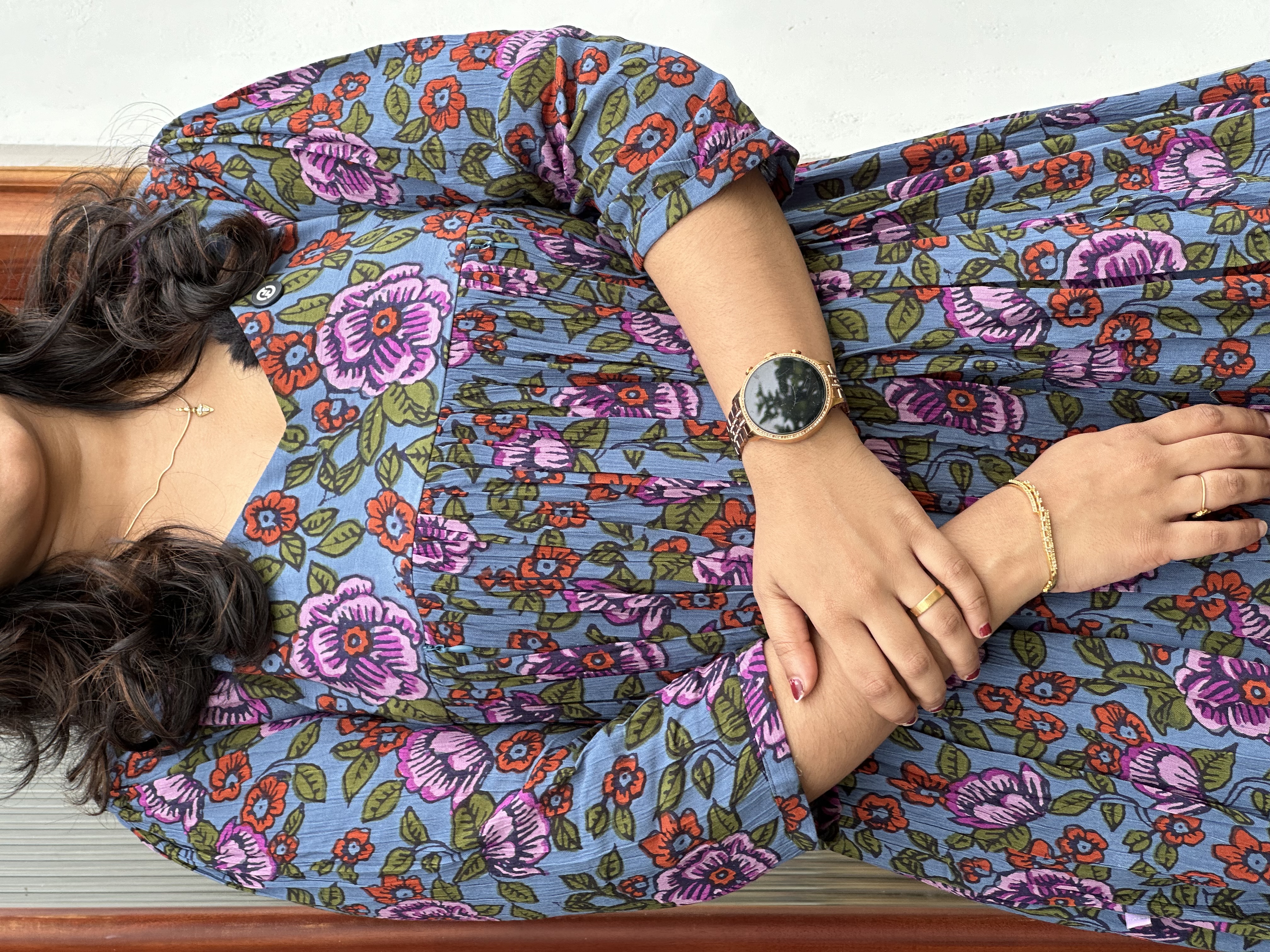 Floral Print Long feeding Dress