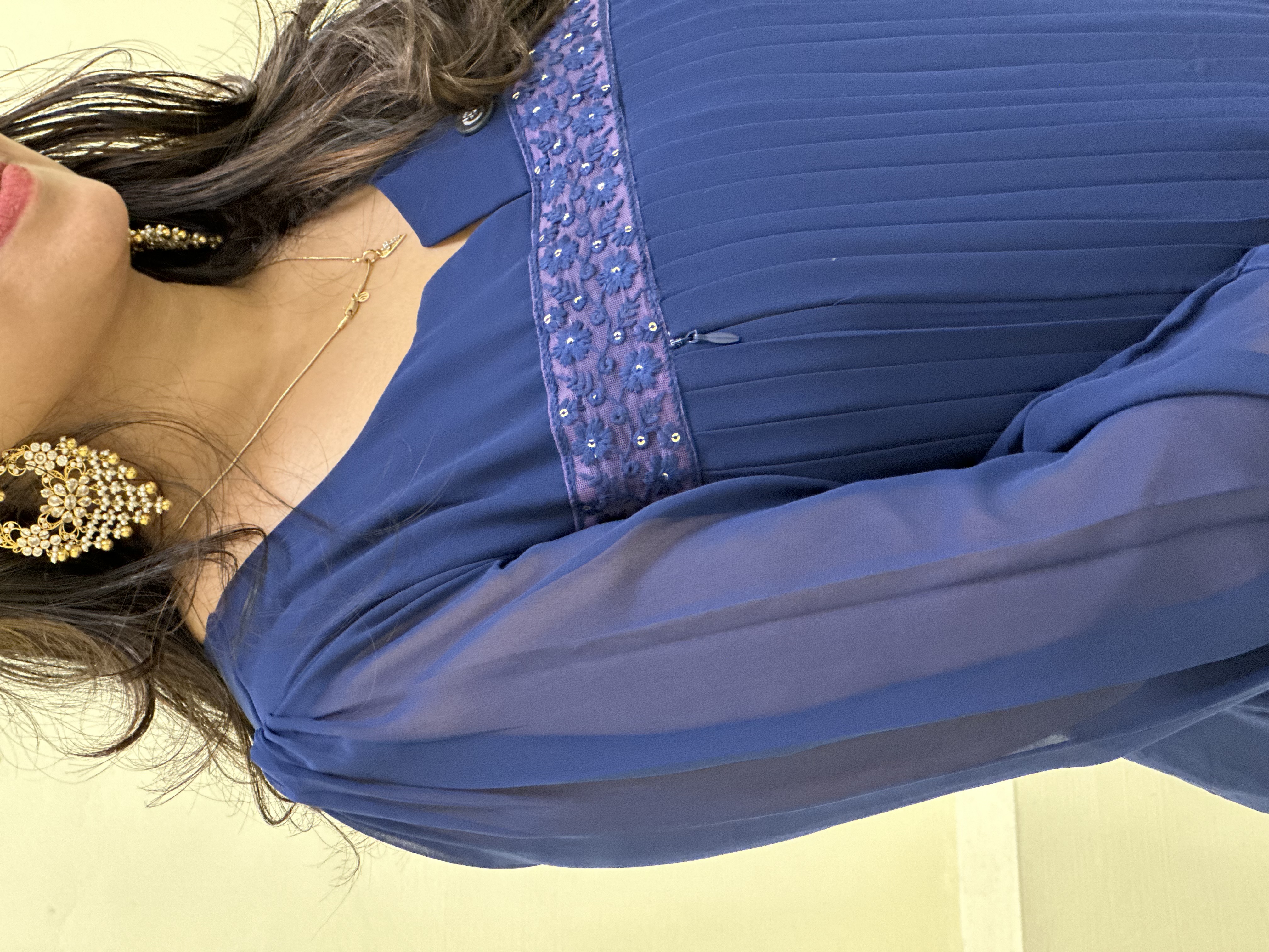 Royal Blue georgette feeding Dress