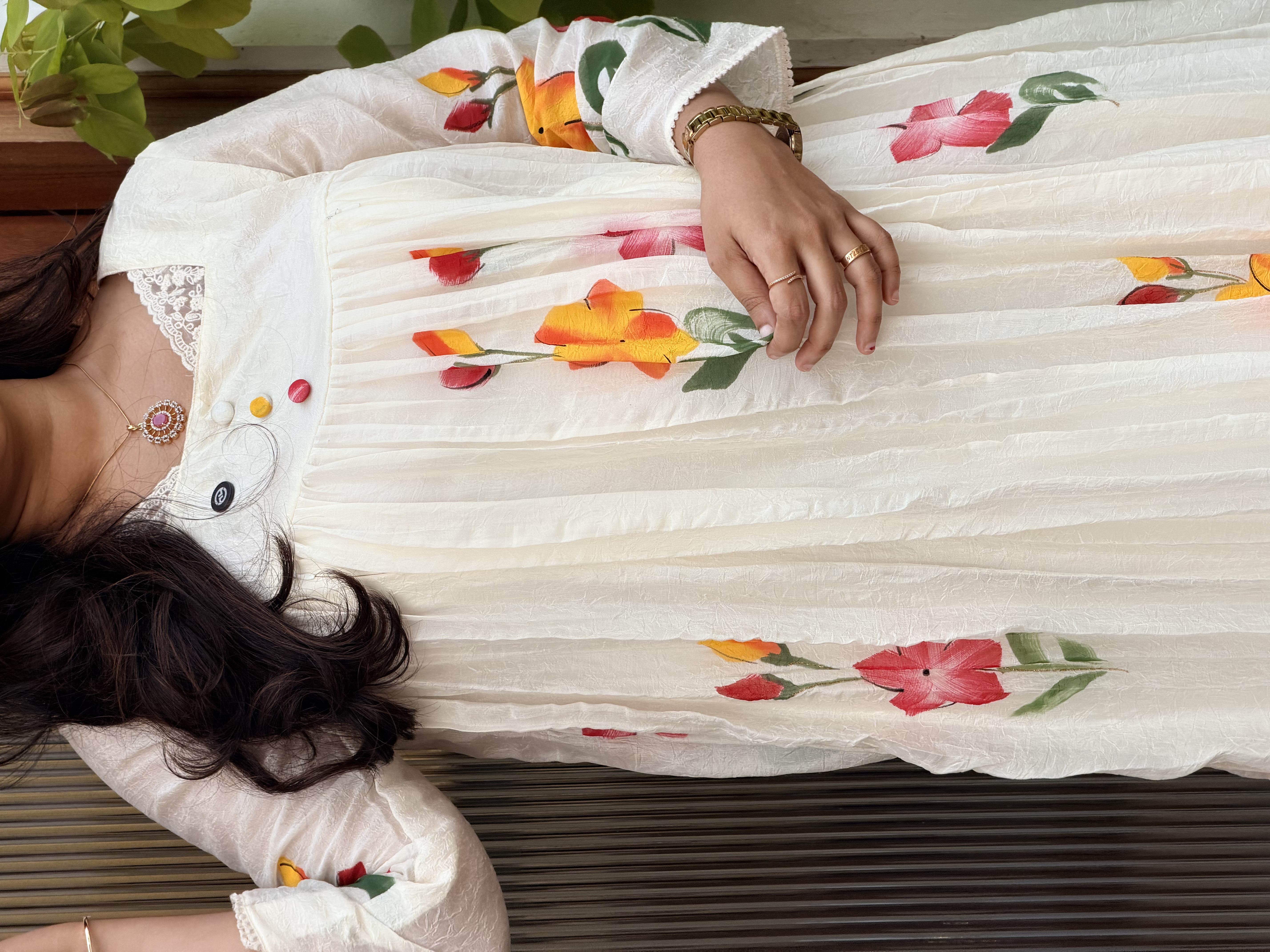 Floral hand painted feeding Dress