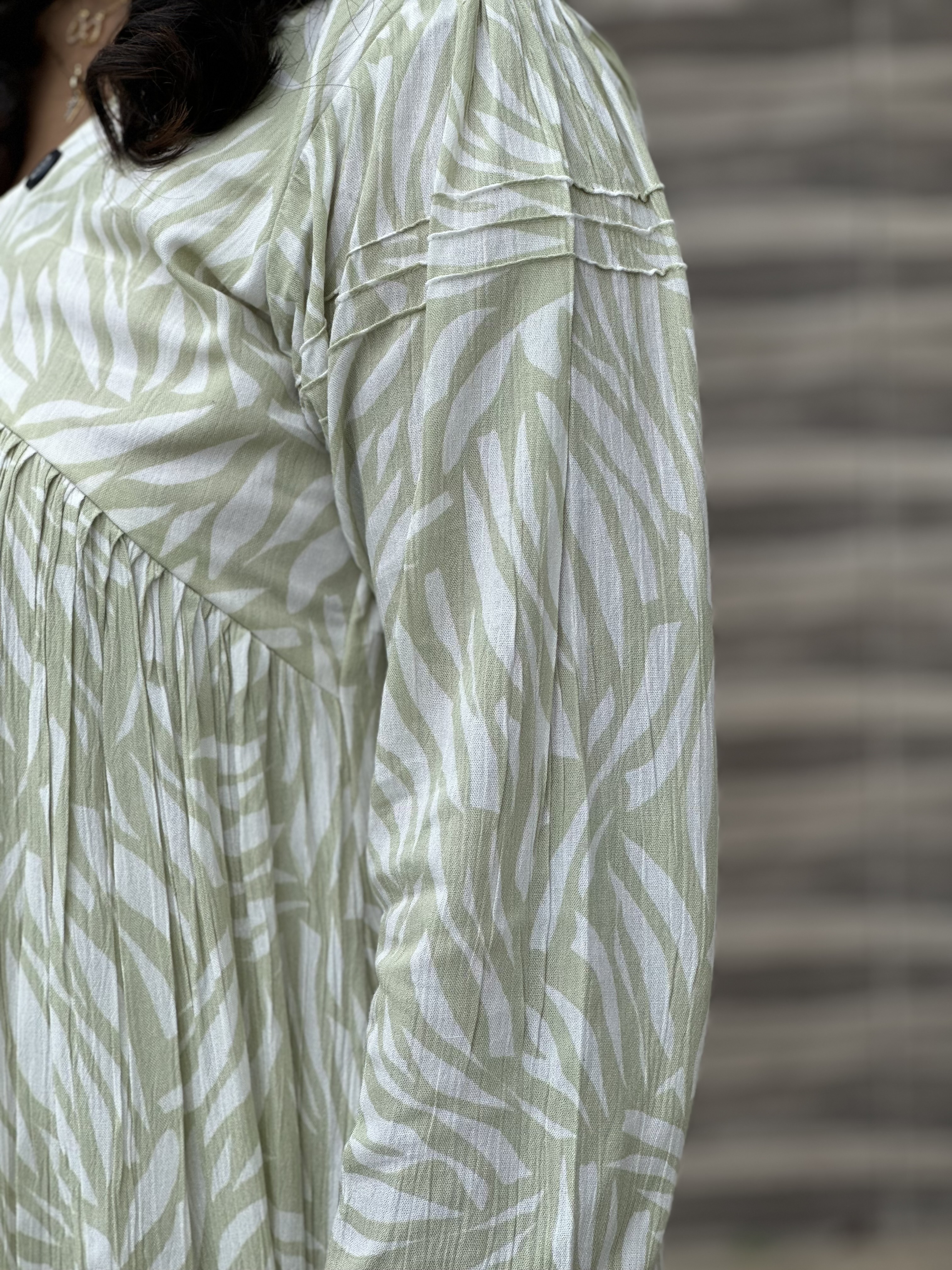 Light Green Printed Maxi Dress