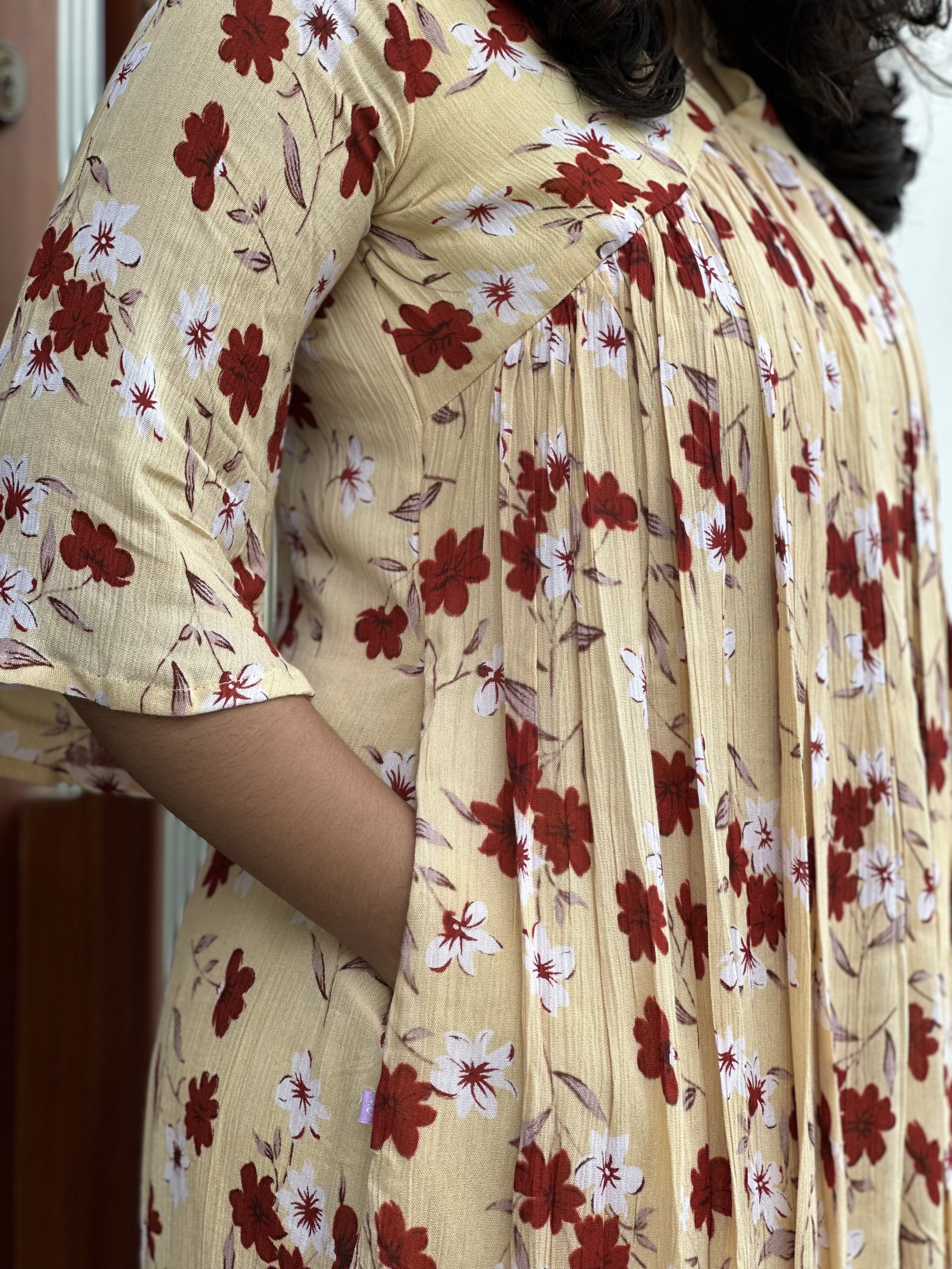 Floral Pleated feeding Dress 