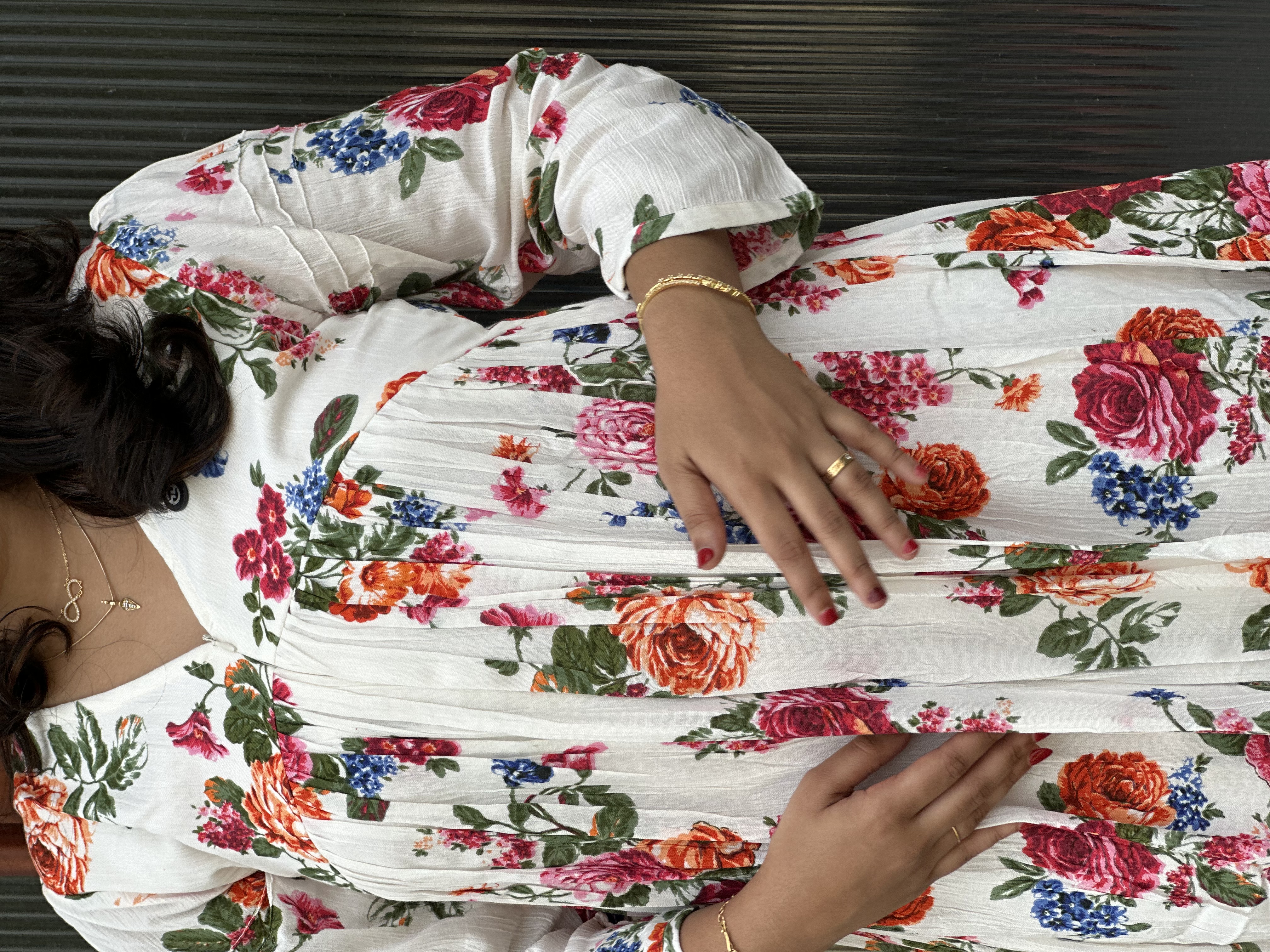 Floral Print Long feeding  Dress