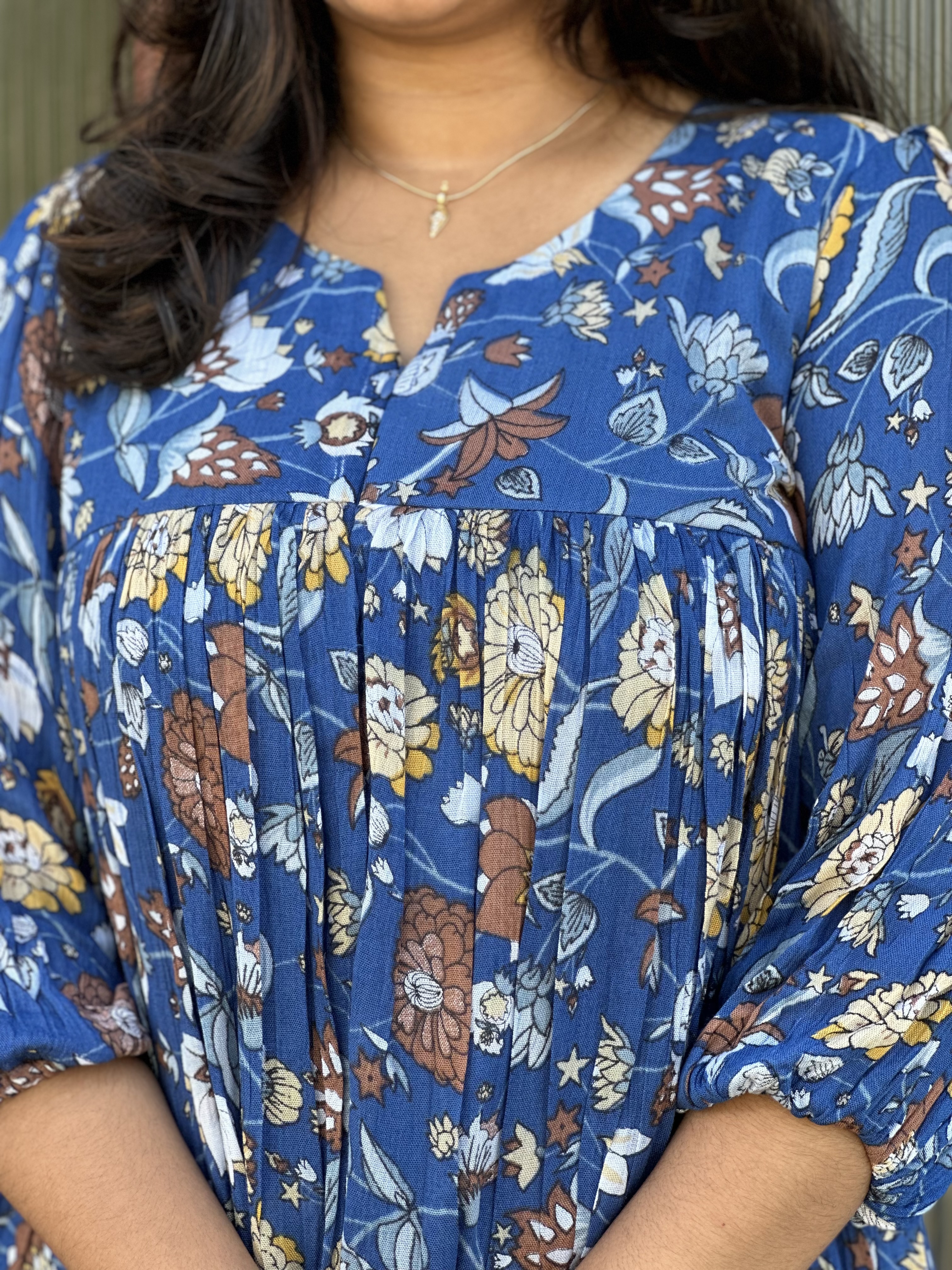 Floral Print Blue feeding Dress