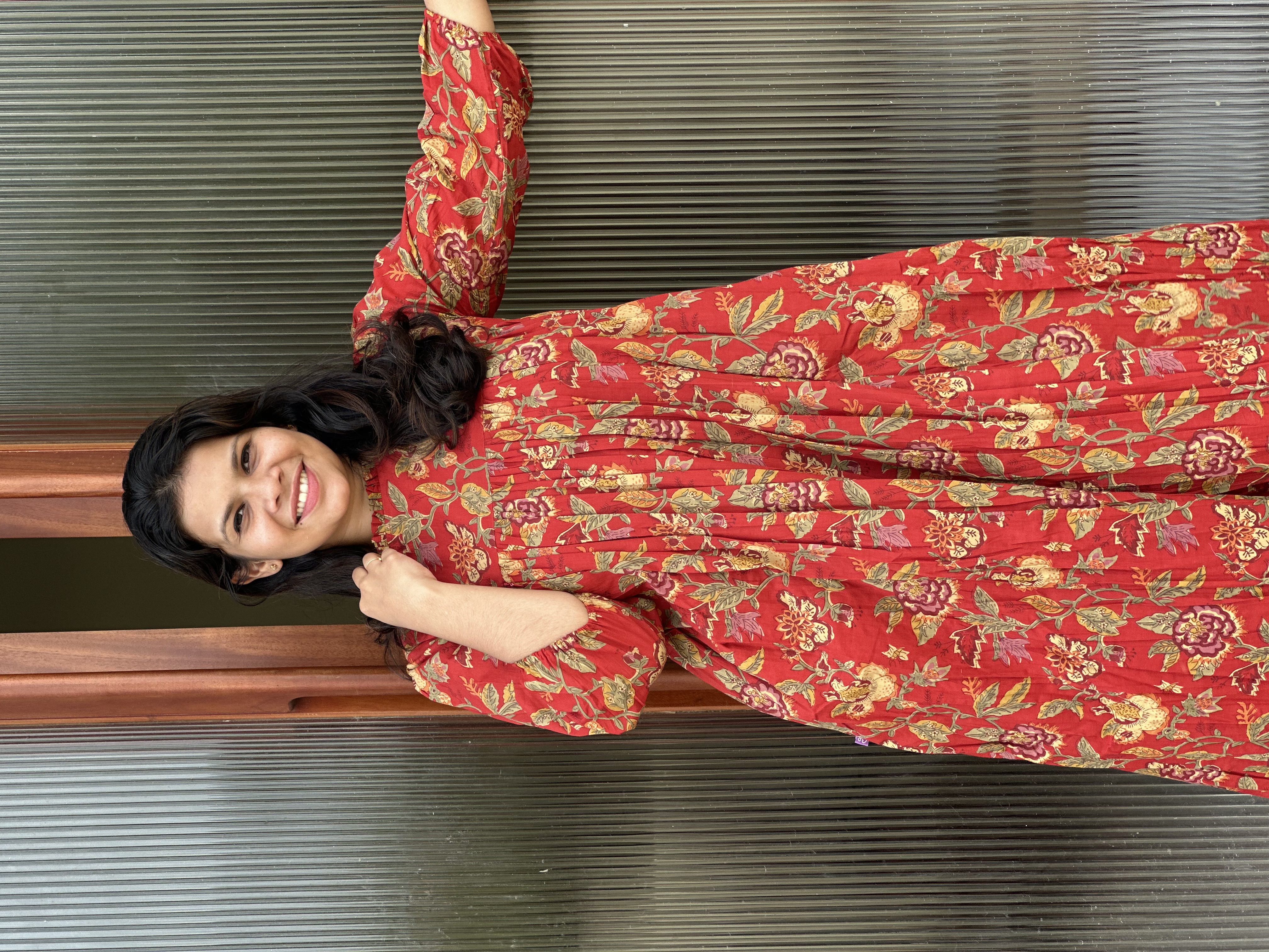 Red Floral Printed Dress