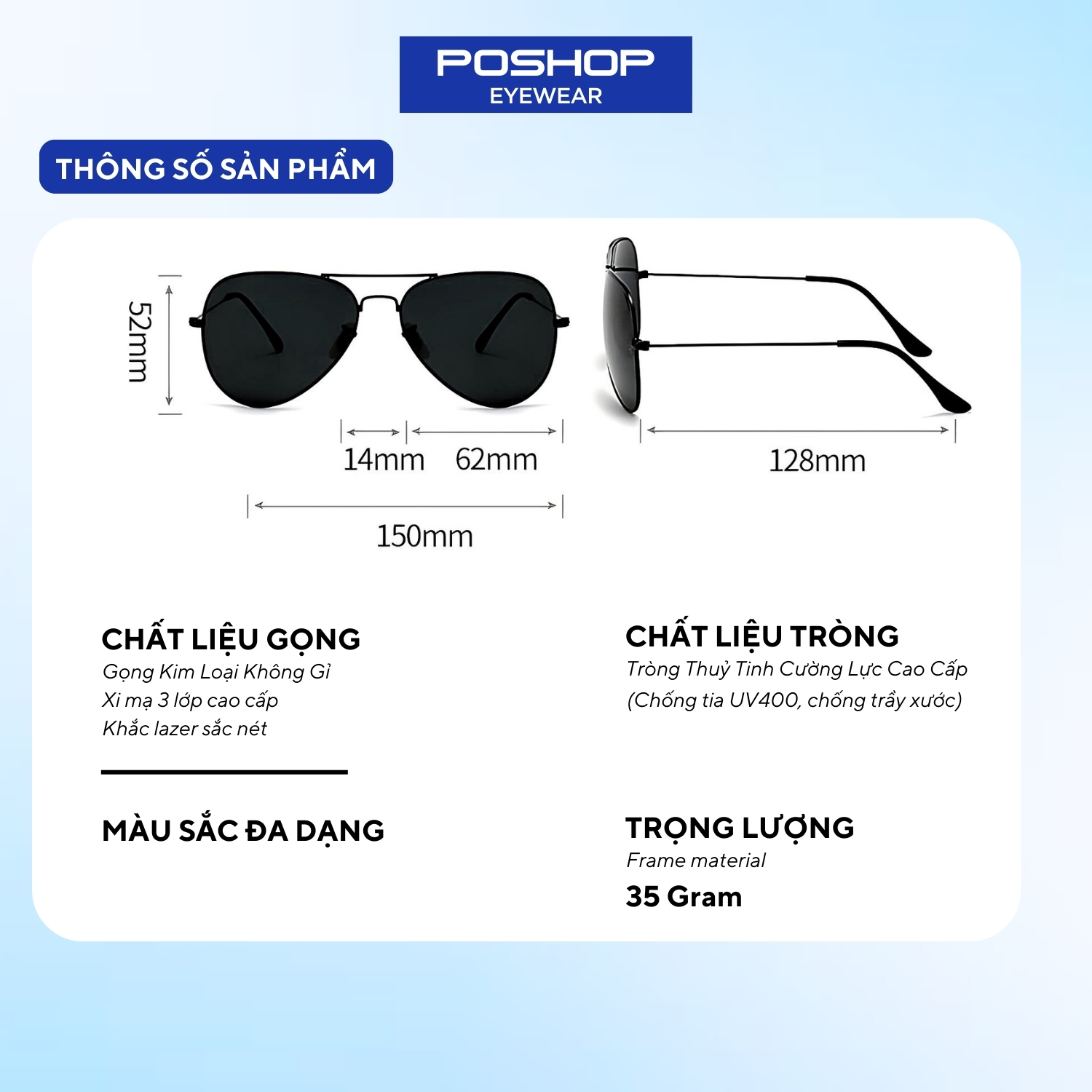 Kính mát nam thời trang cao cấp