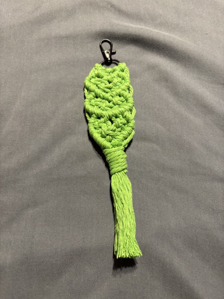 Handmade Macrame Heart Keychain