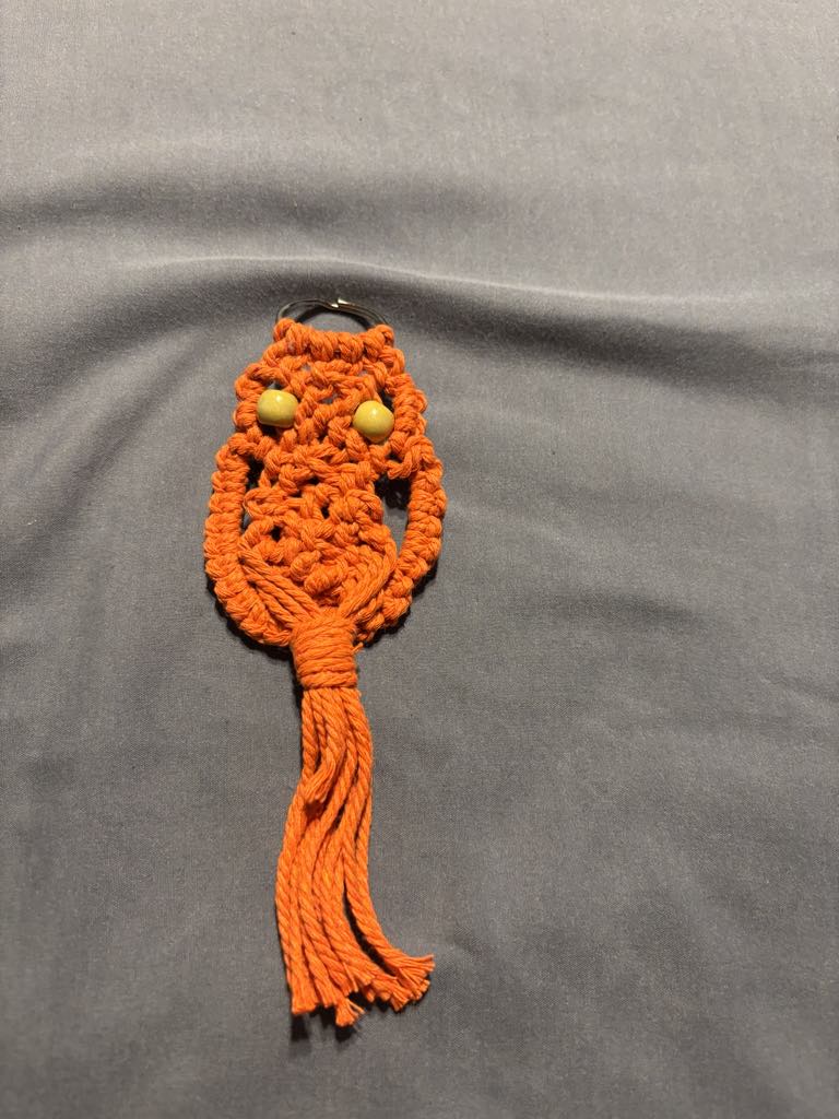 Handmade Macrame Owl Keychain