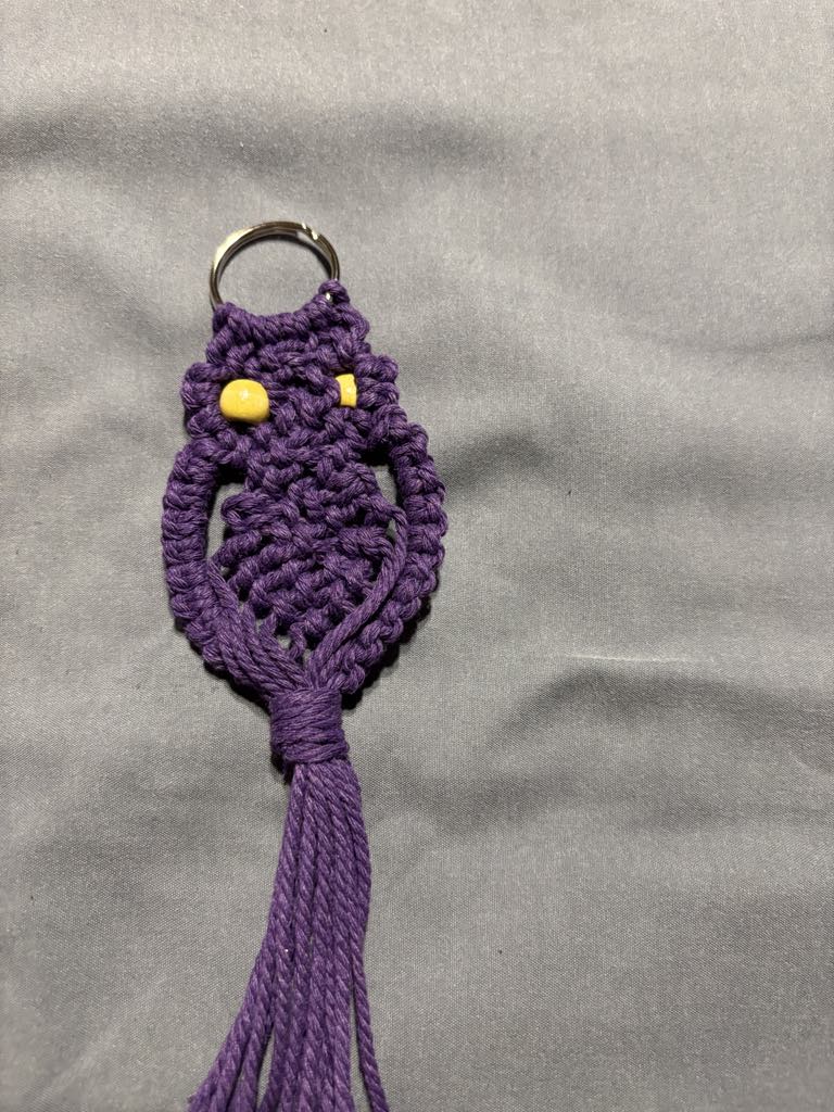Handmade Macrame Owl Keychain