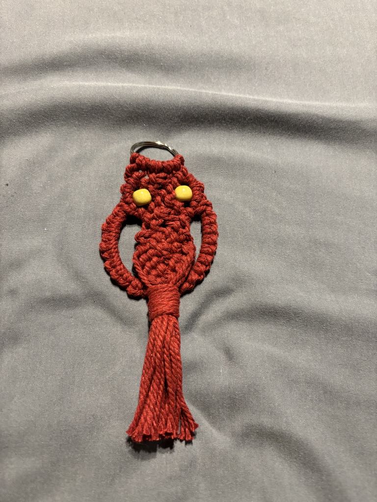 Handmade Macrame Owl Keychain