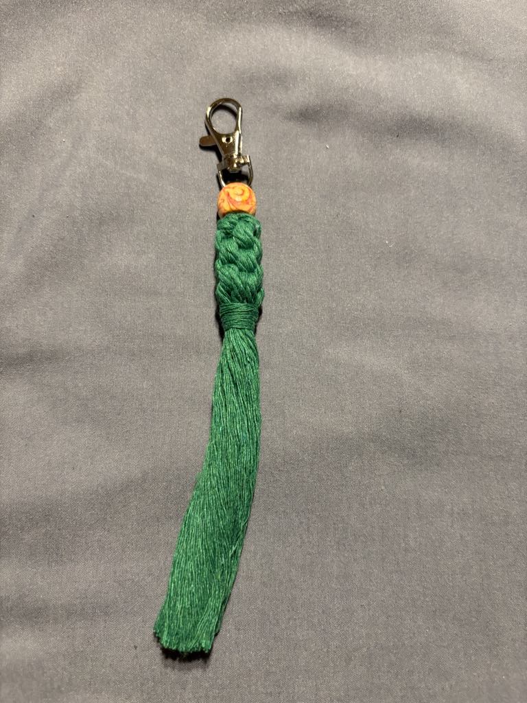 Handmade Green Macrame Keychain
