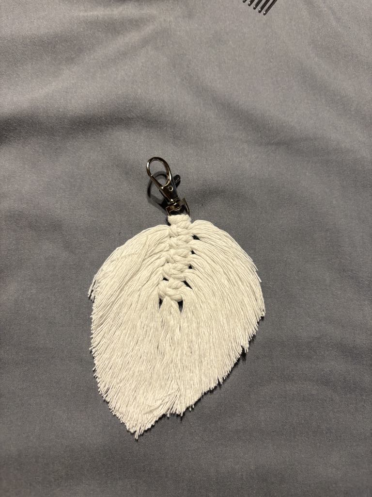 Macrame Leaf Keychain