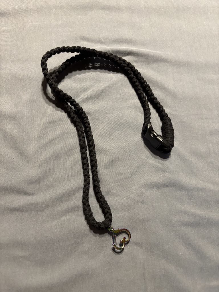 Braided Black Lanyard with Metal Clip