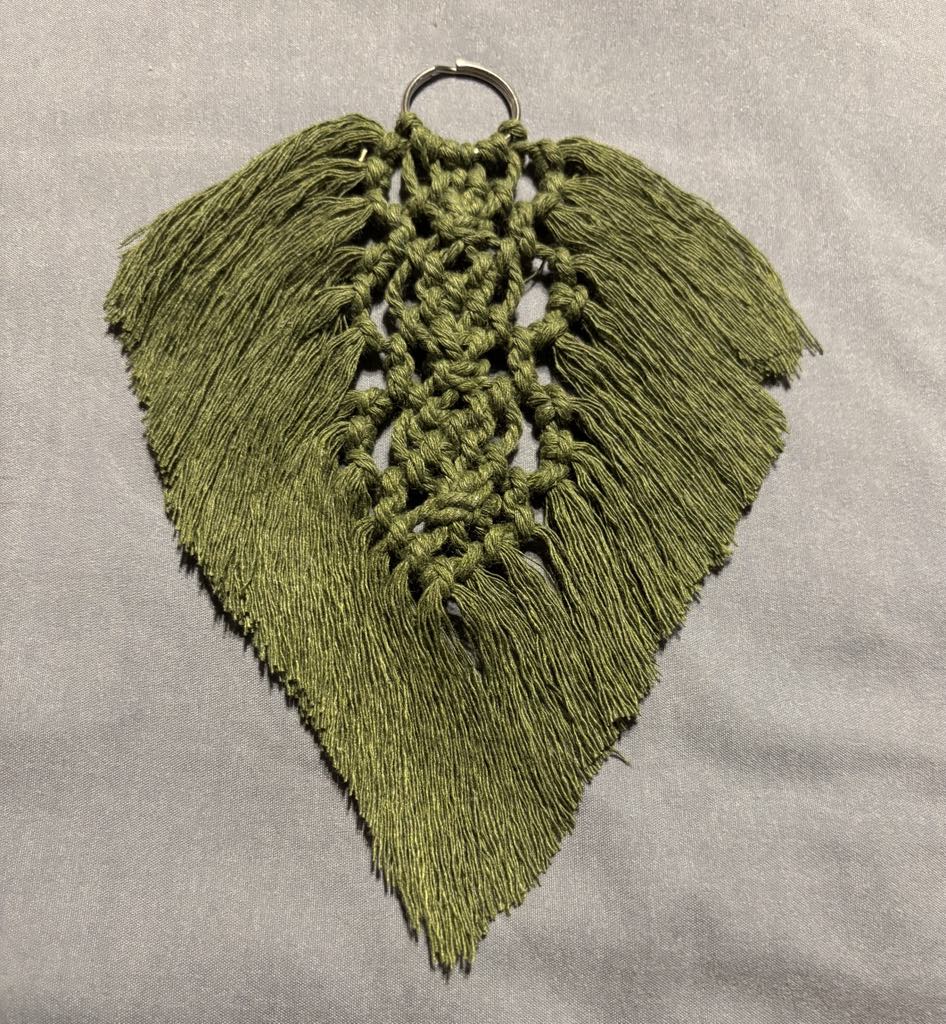 Handmade Macrame Leaf Keychain