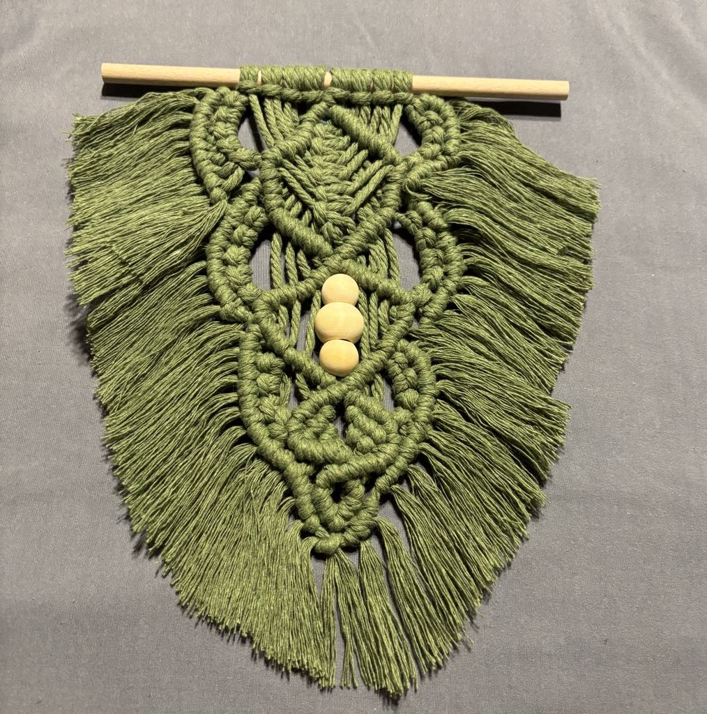 Handmade Green Macramé Wall Hanging