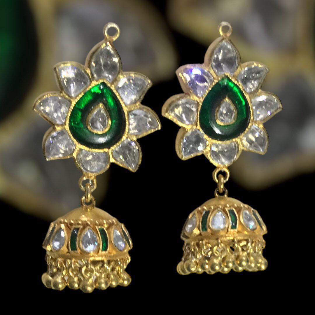 Traditional Kundan Jhumka Earrings