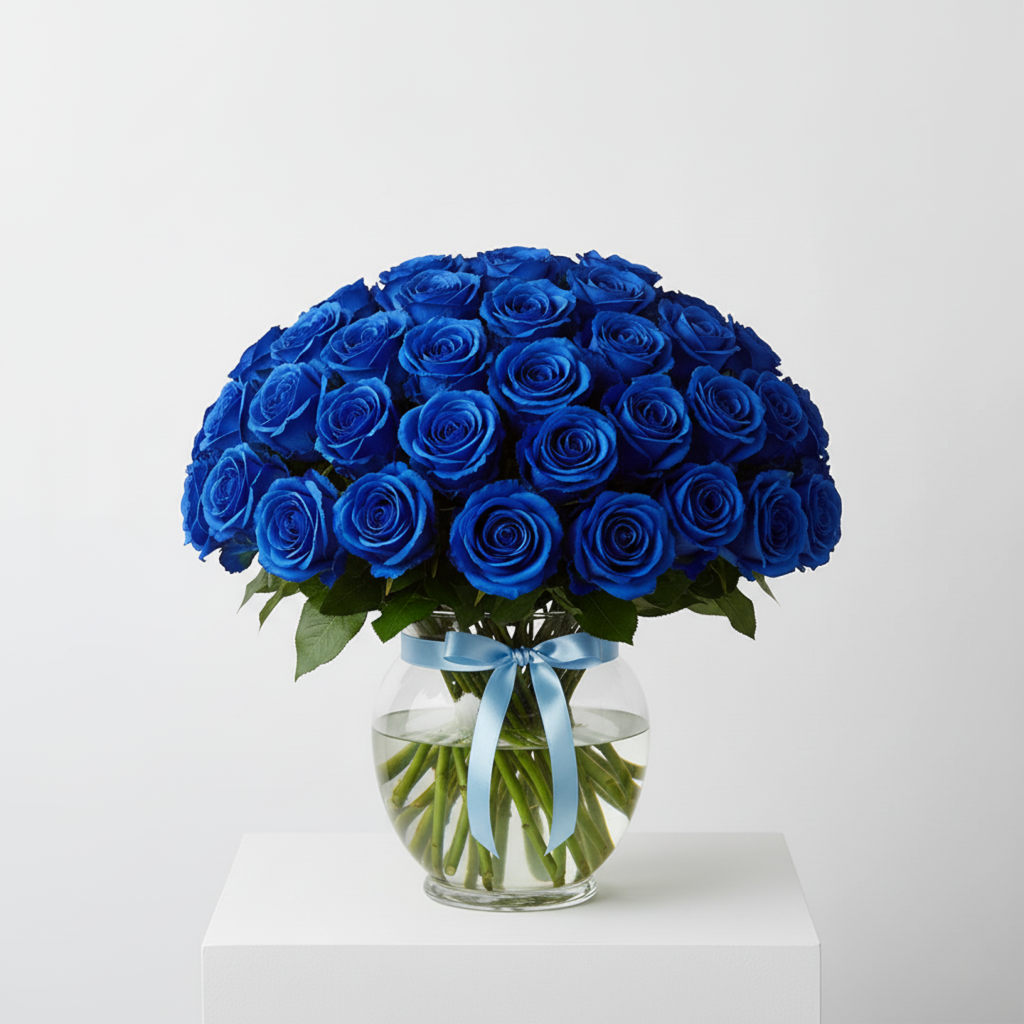 50 Blue Roses Bouquet