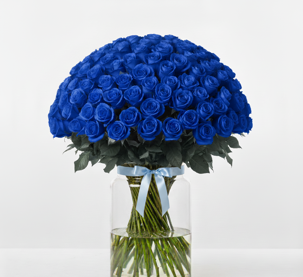 500 Blush-Blue Roses Bouquet