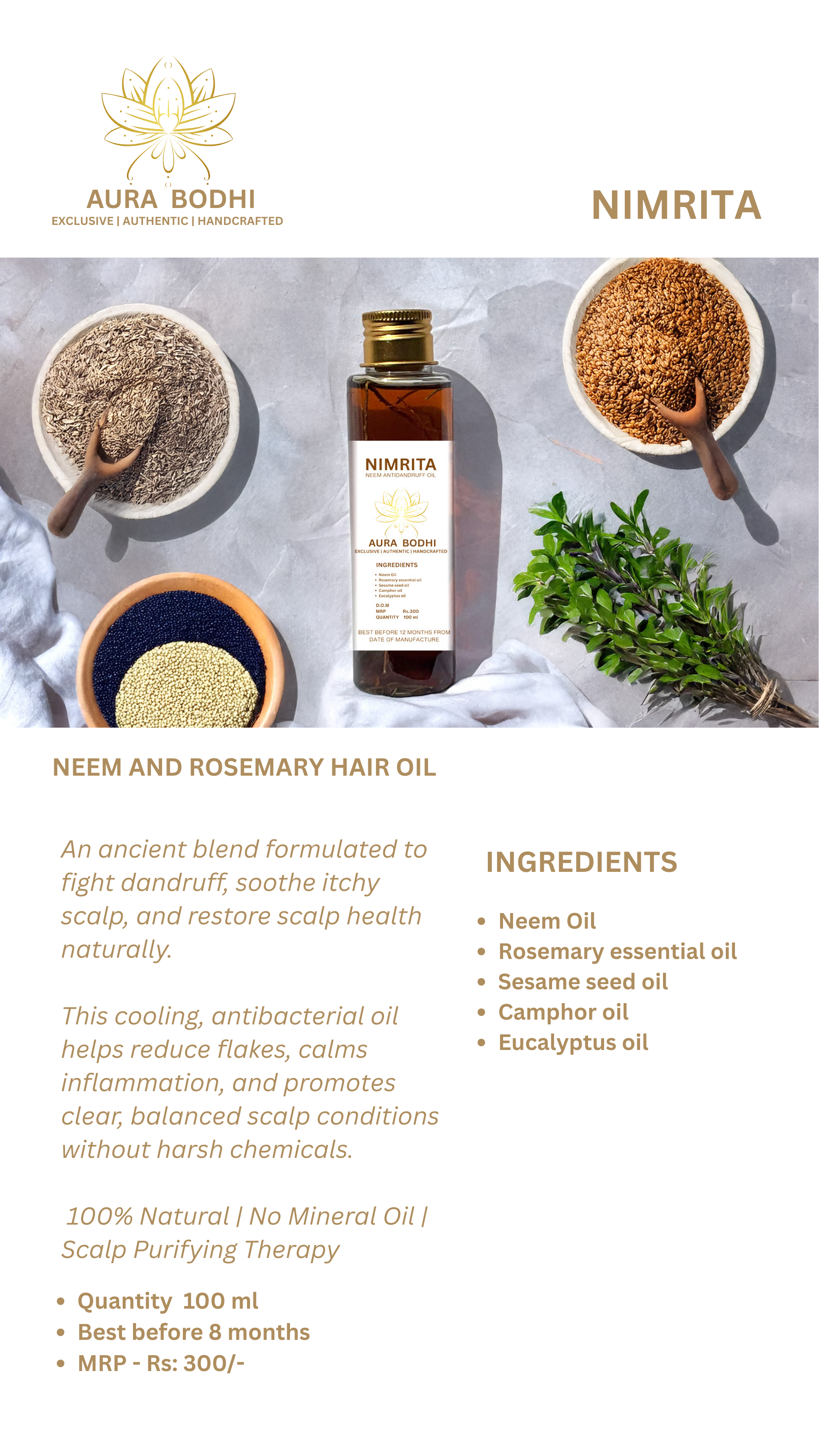 Neem and rosemary hair oil