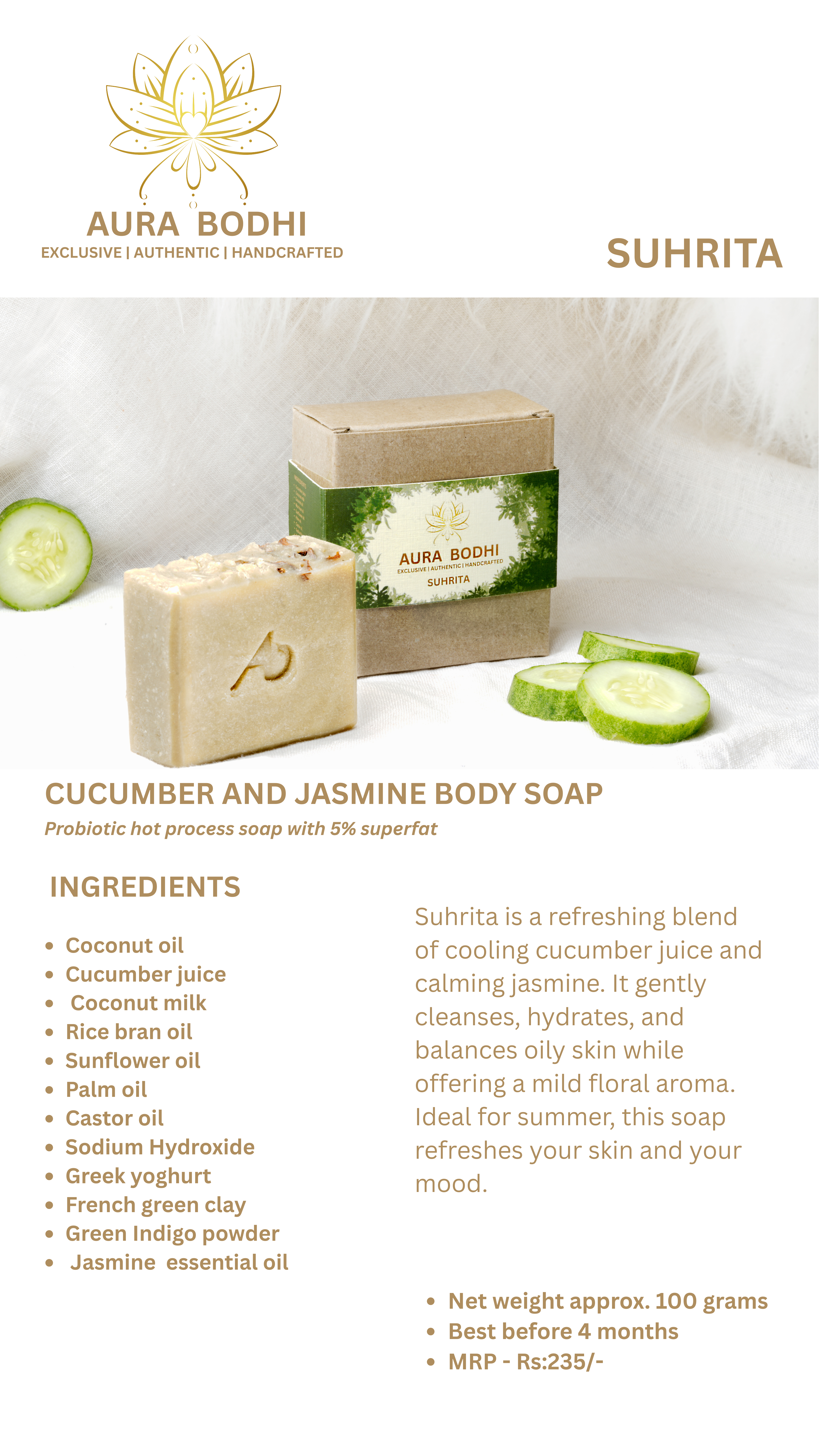 Cucumber and Jasmine Body Soap