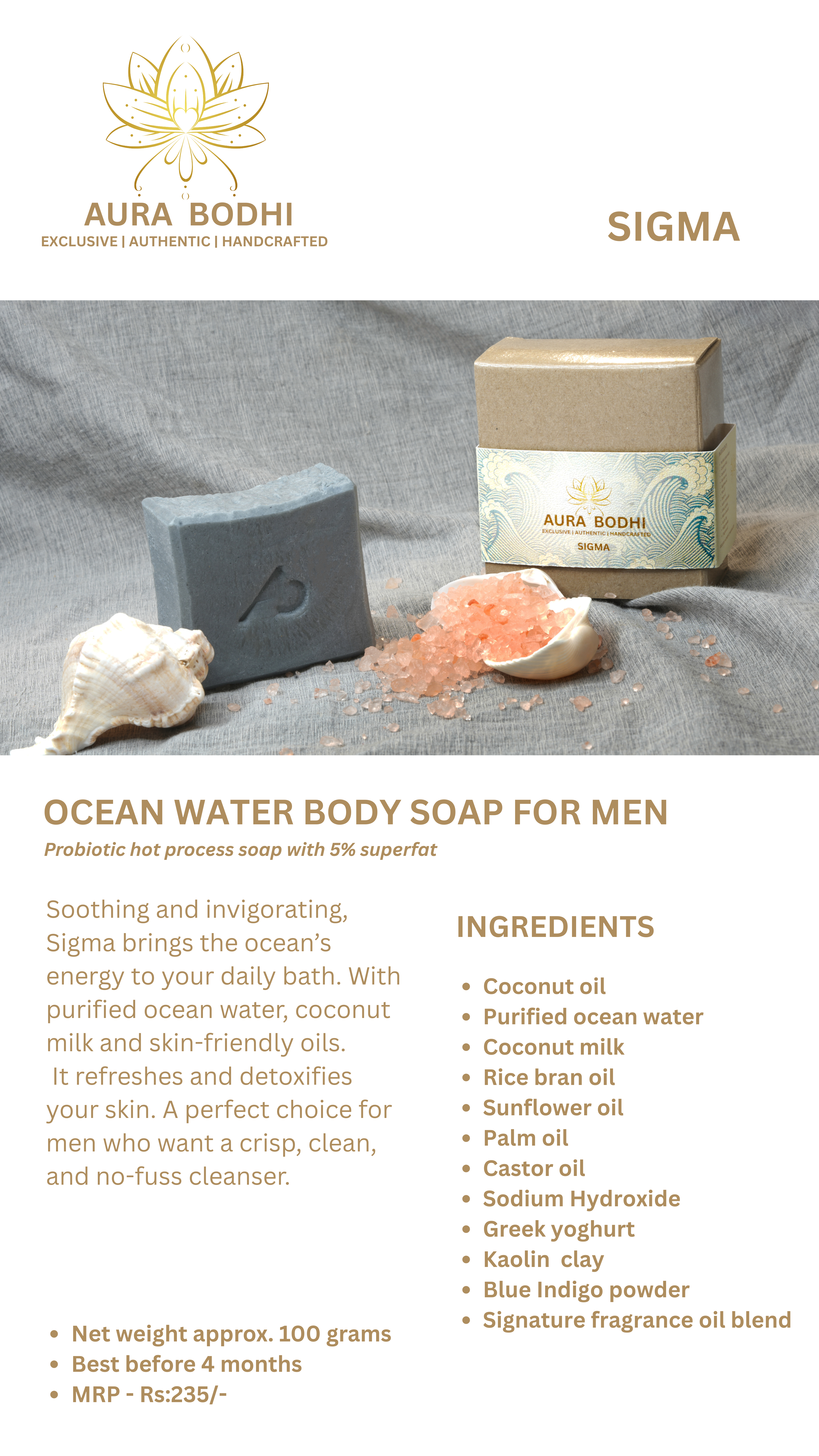 Ocean Water Body Soap for Men