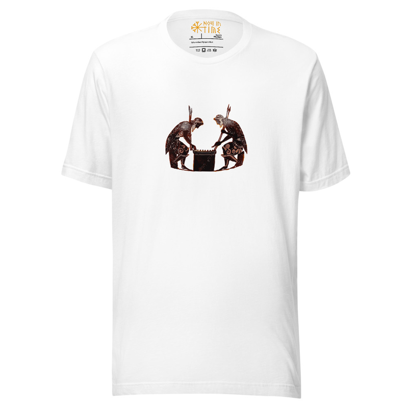 Achilles and Ajax Playing Dice, Scene from Homer's Iliad (Ancient Greek Vase) - Unisex premium t-shirt