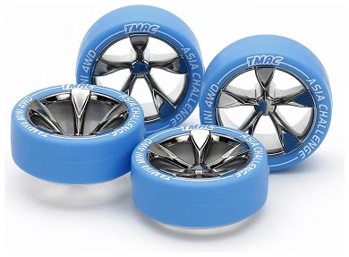 Small Dia. Low Profile Tire & Black Plated 5 Spoke Wheel Set (Asia Challenge)