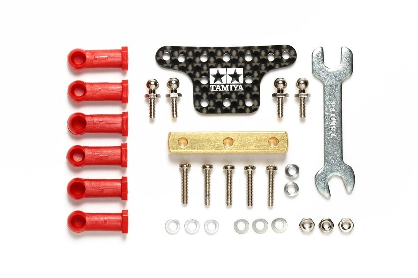 Tamiya 95387 Mini 4wd Mass Damper Set w/Ball Connectors (Block Weight/Carbon Plate)