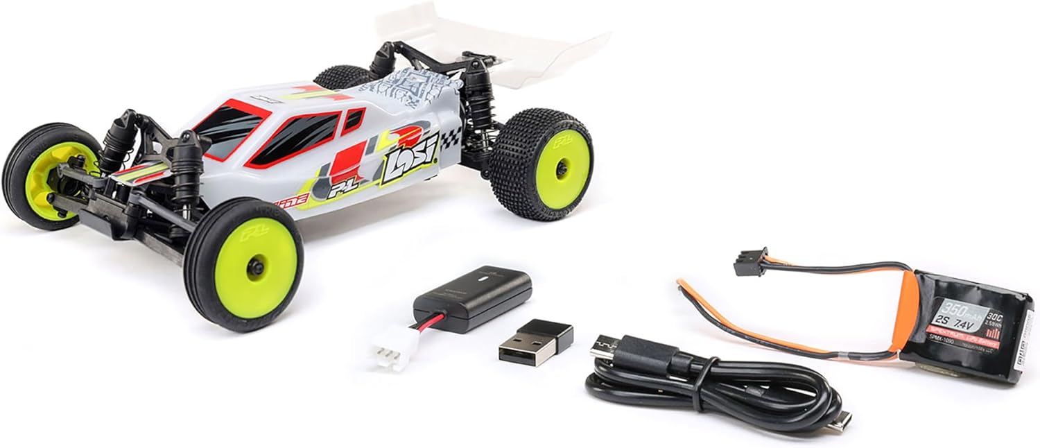 Losi RC Car Micro-B 2WD Buggy Bianco RTR (tutto il necessario per correre è incluso)
