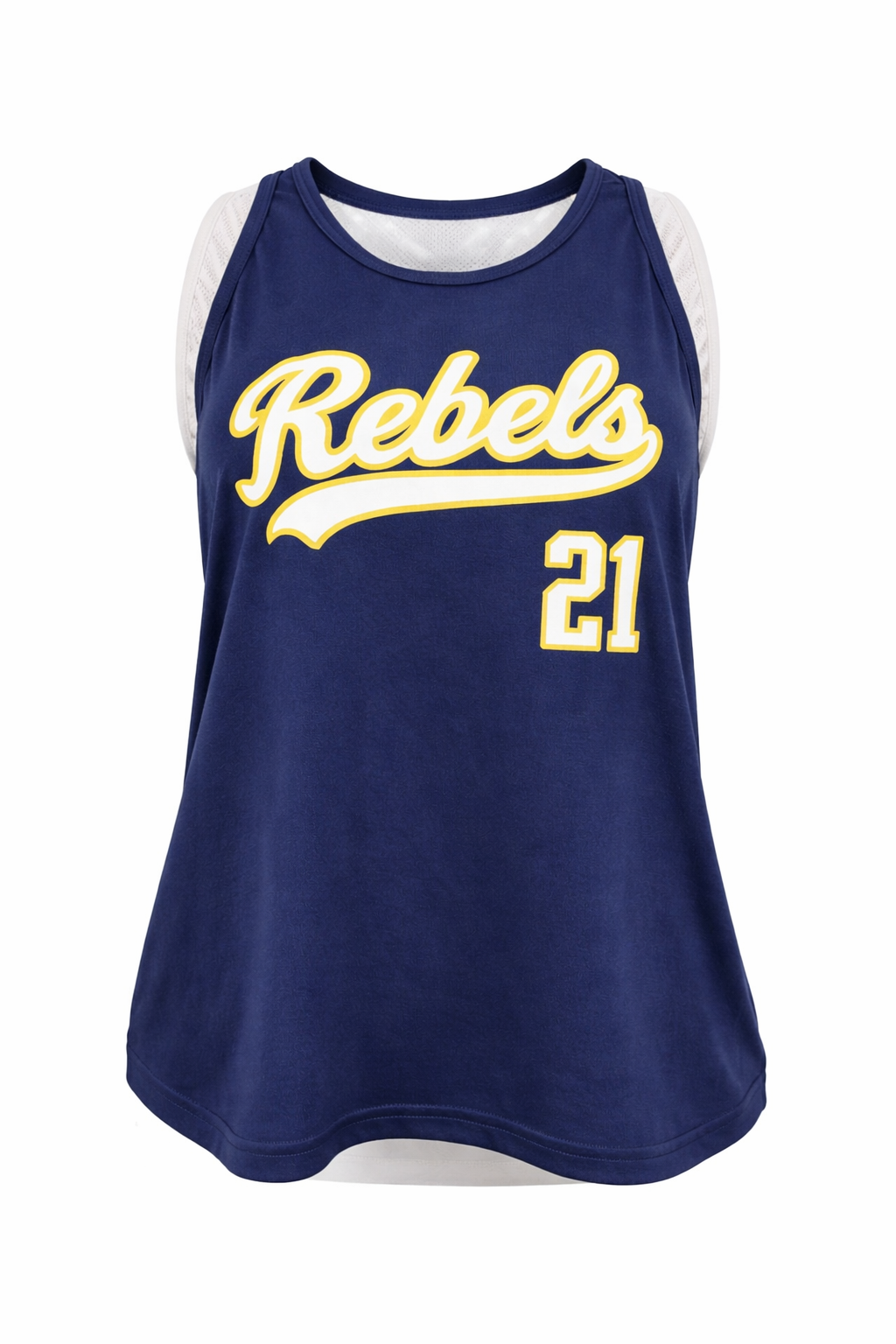 Rebels Women’s Racerback Tank Navy Blue