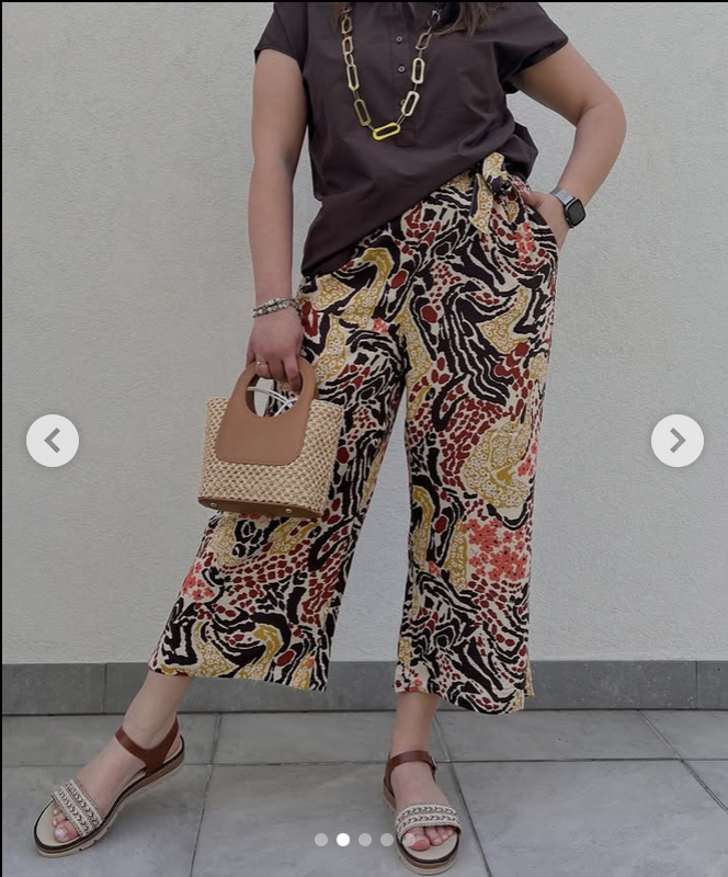 Boho Print Wide-Leg Pants