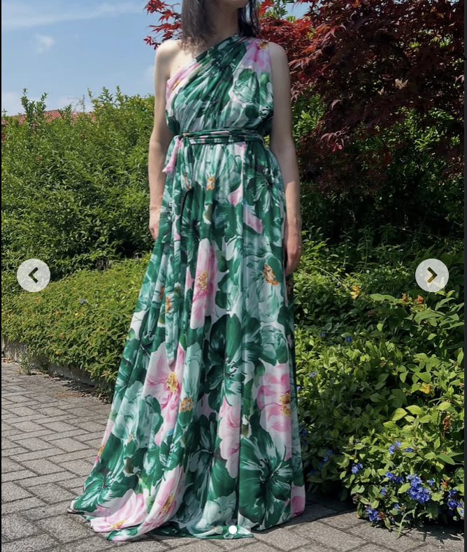 Floral One-Shoulder Maxi Dress