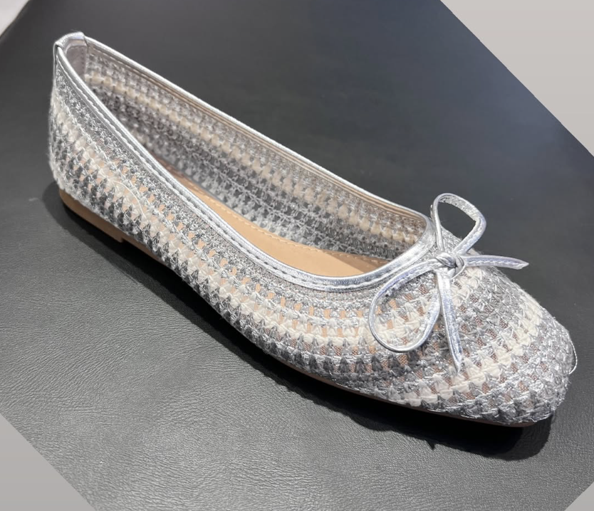 Silver Mesh Ballet Flat