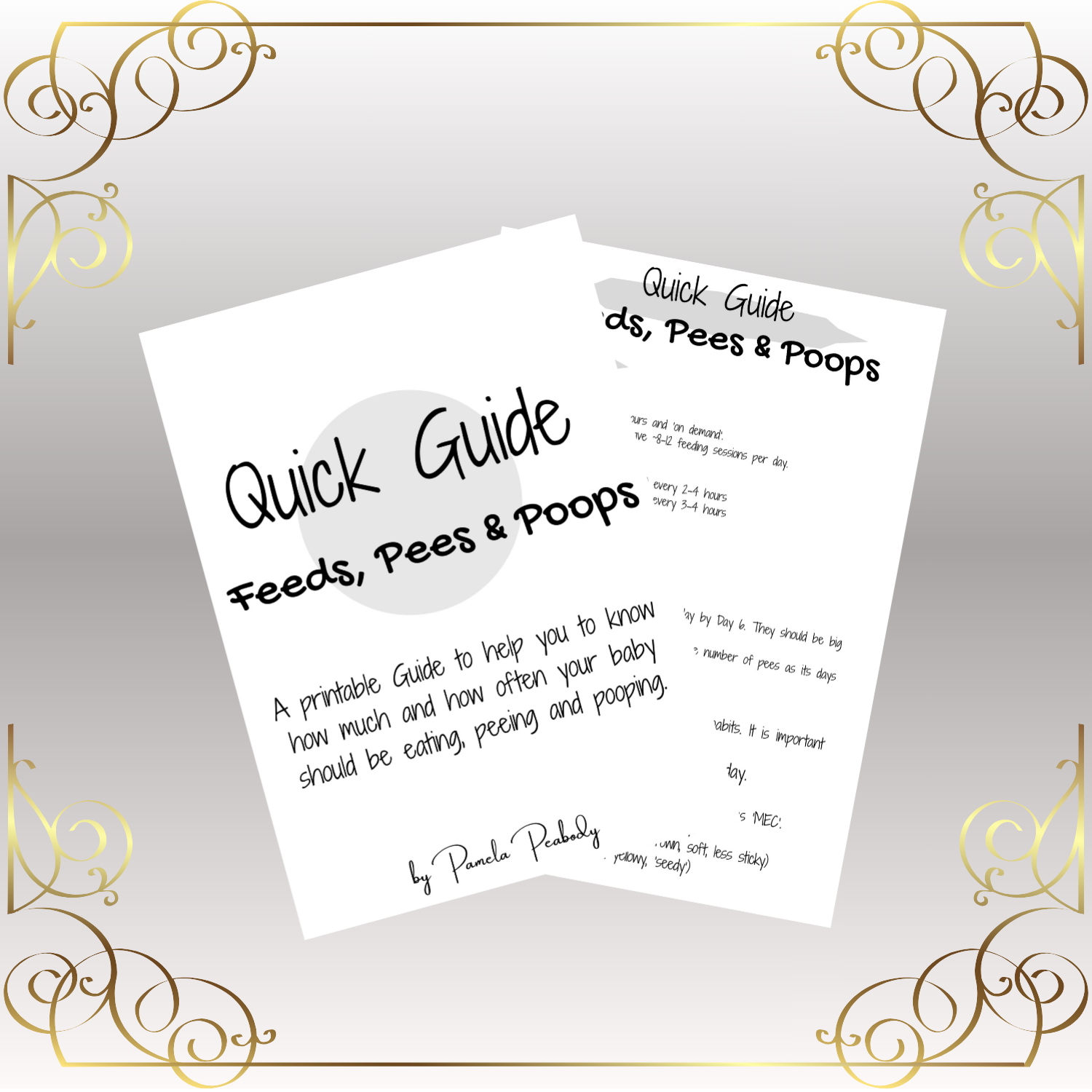 Freebie-Quick Guide: Feeds, Pees & Poops