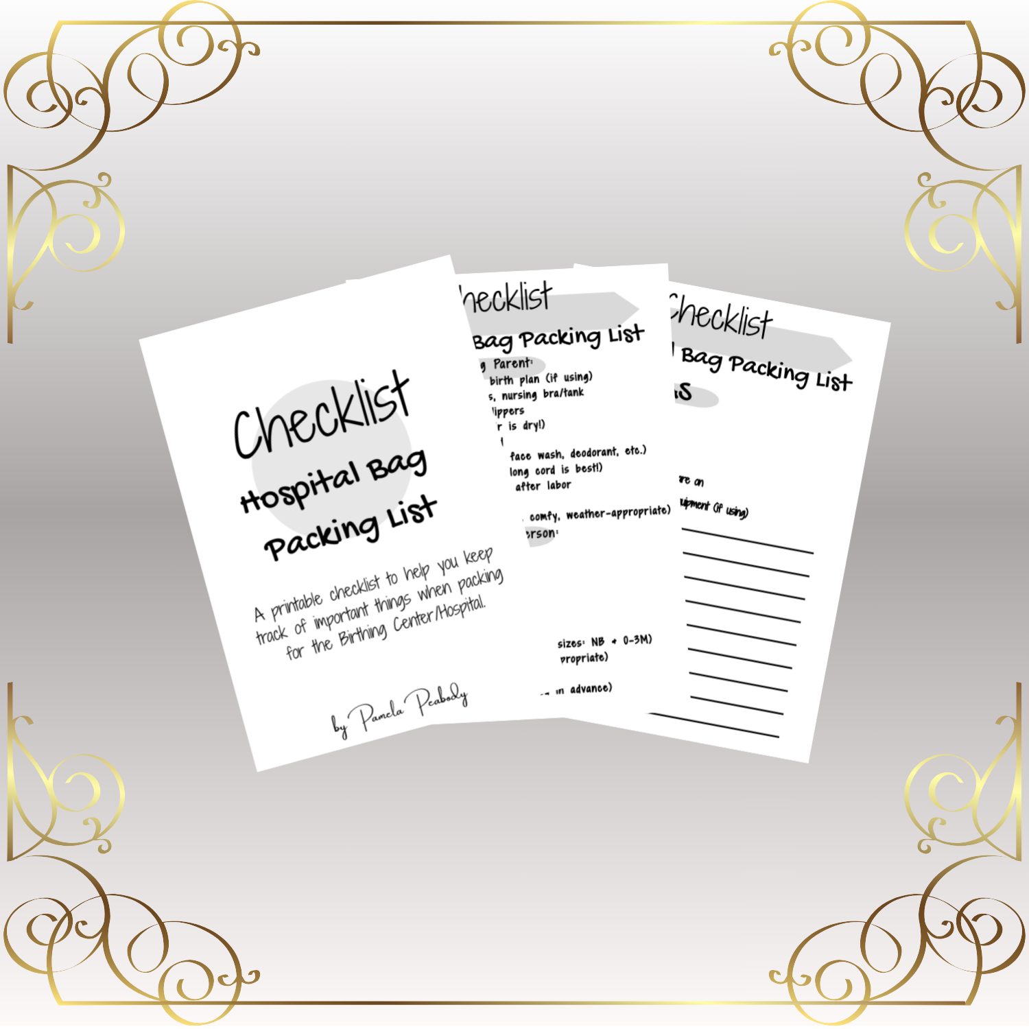 Freebie-Hospital Bag Packing List Checklist
