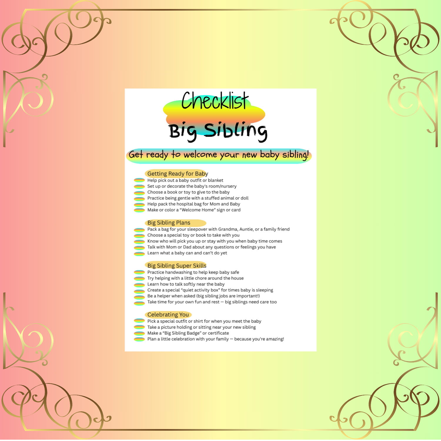 Checklist- Big Sibling