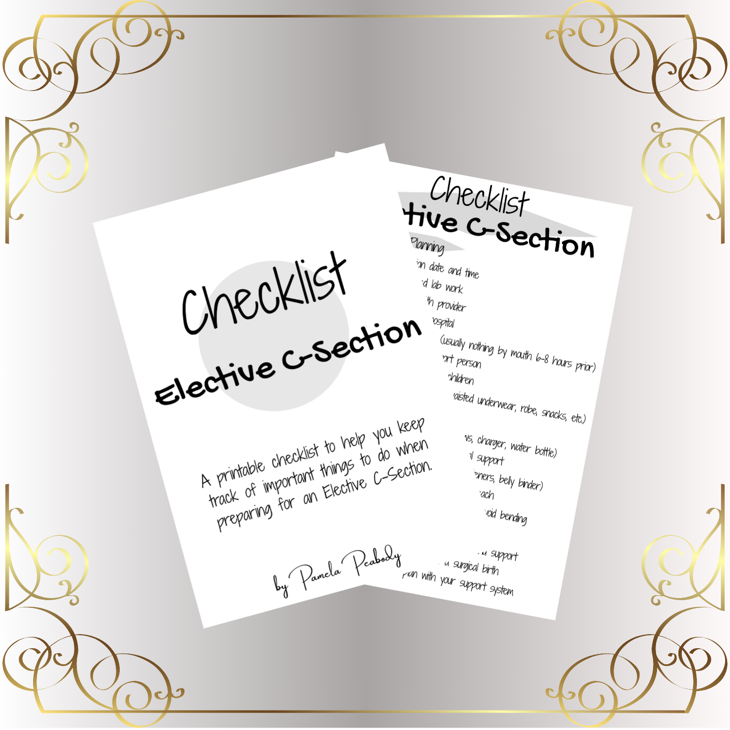 Freebie-Elective C-Section Checklist