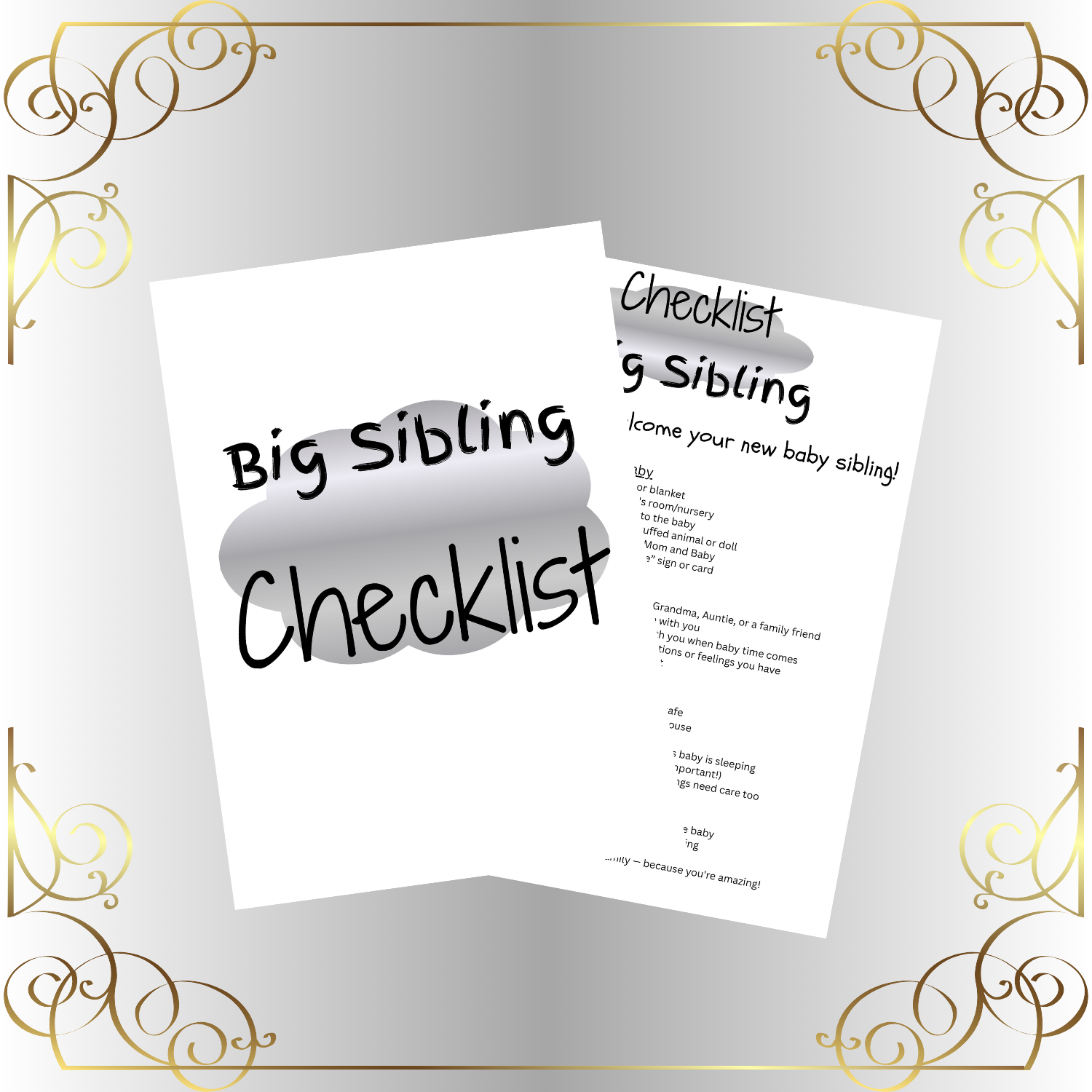 Freebie-Big Sibling Checklist