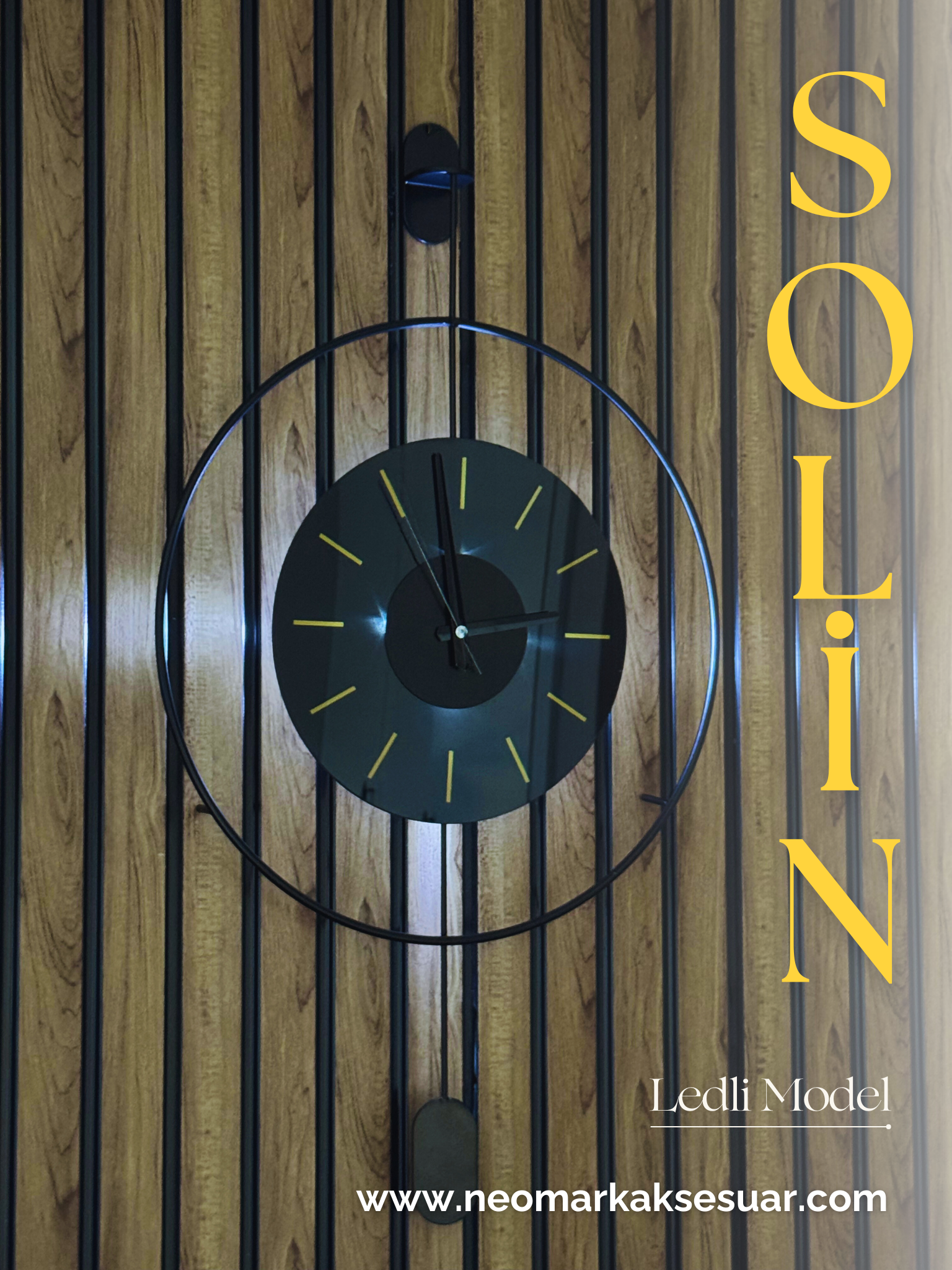 'Solin' (Ledli) Dekoratif Duvar Saati