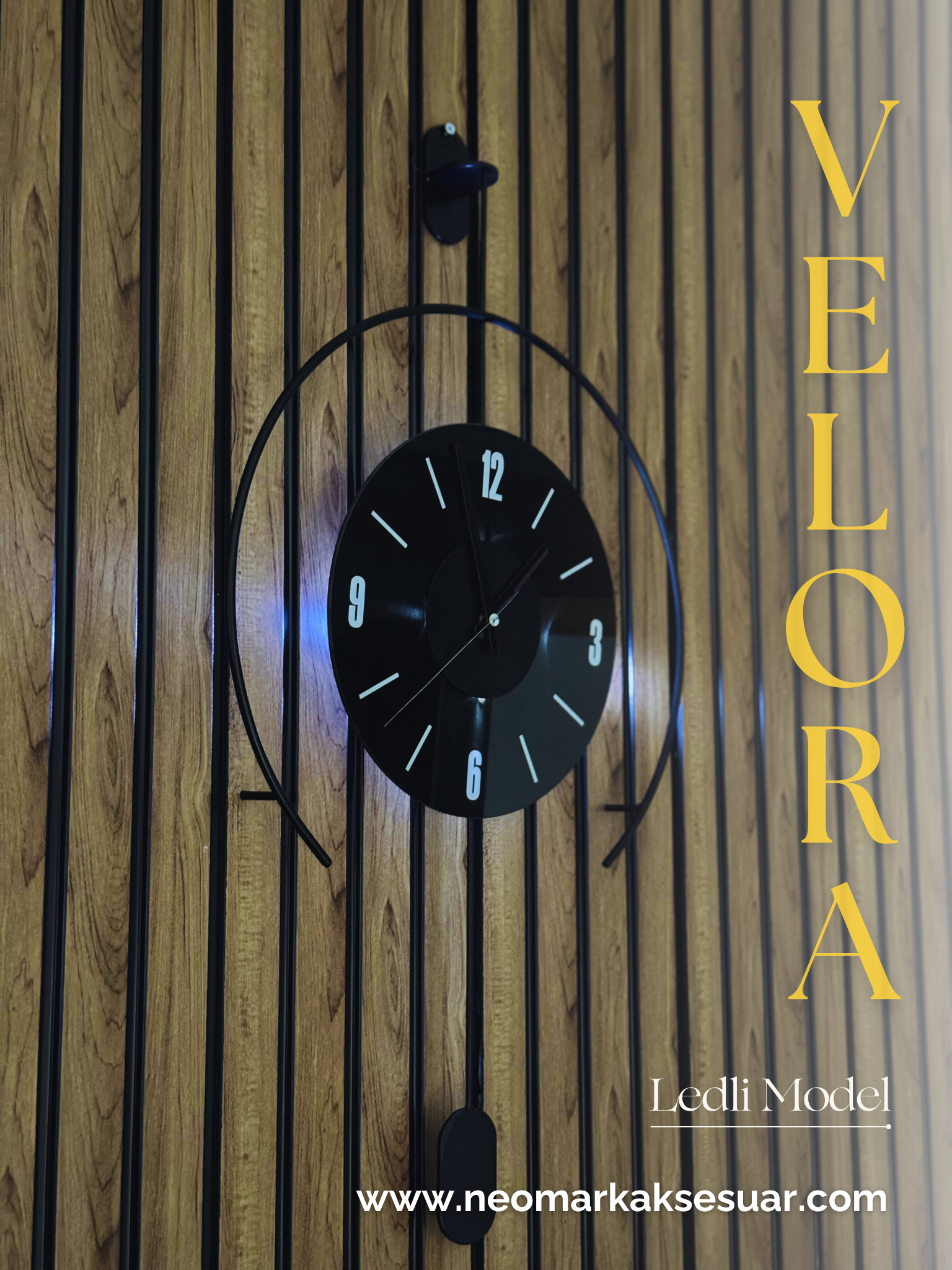 'Velora' Ledli Dekoratif Duvar Saati