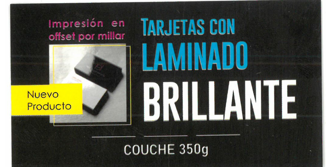 Tarjeta con Laminado con Brillante, por millar