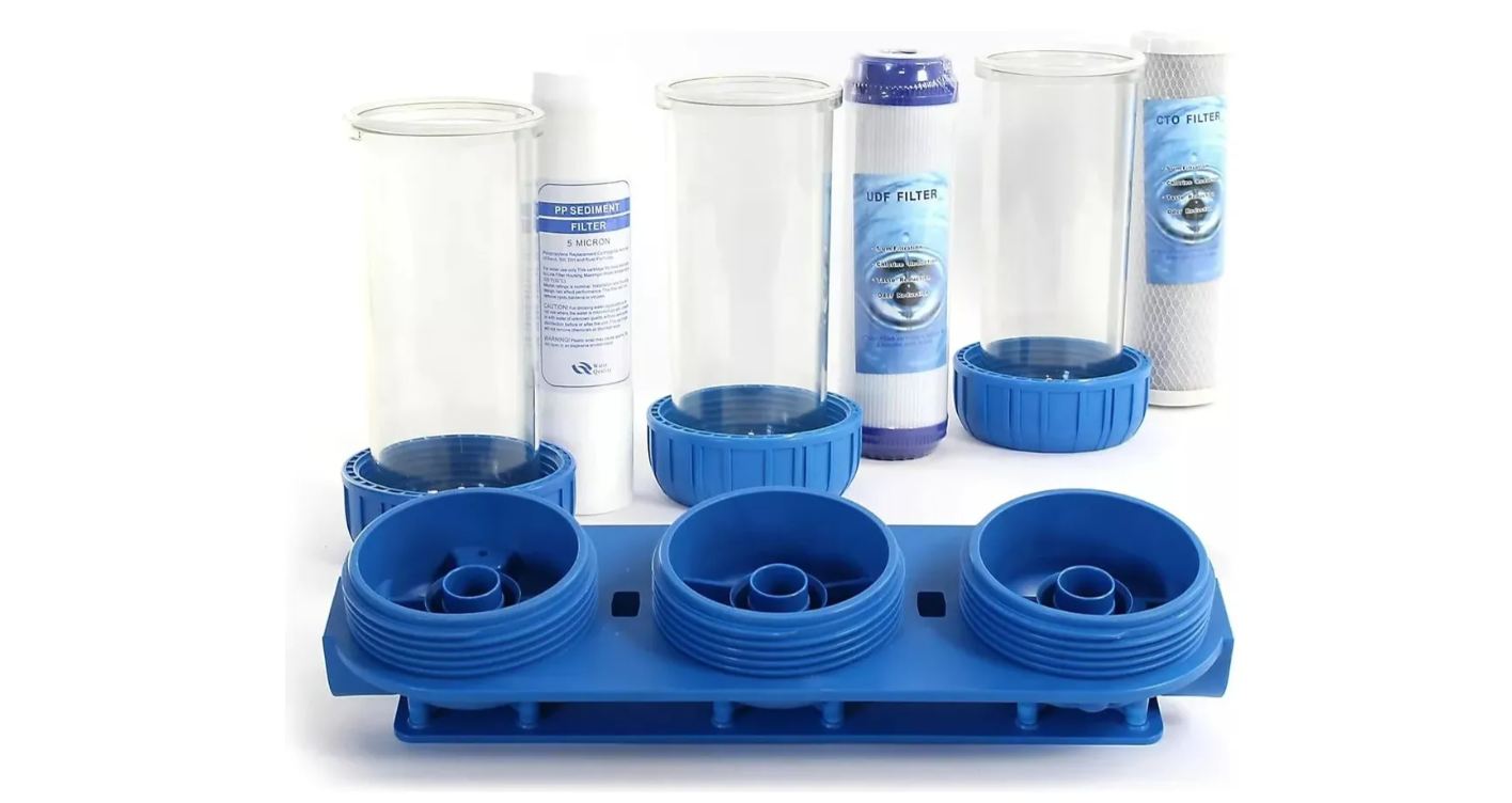 Porta Filtro de Agua Triple Transparente 10 x 2,75 Pulgadas