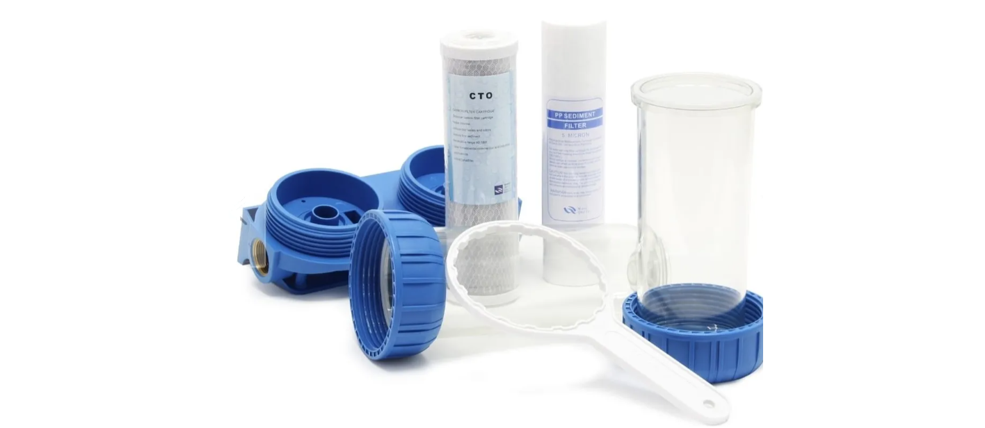 Porta Filtro de Agua Doble Transparente 10 x 2,75 Pulgadas