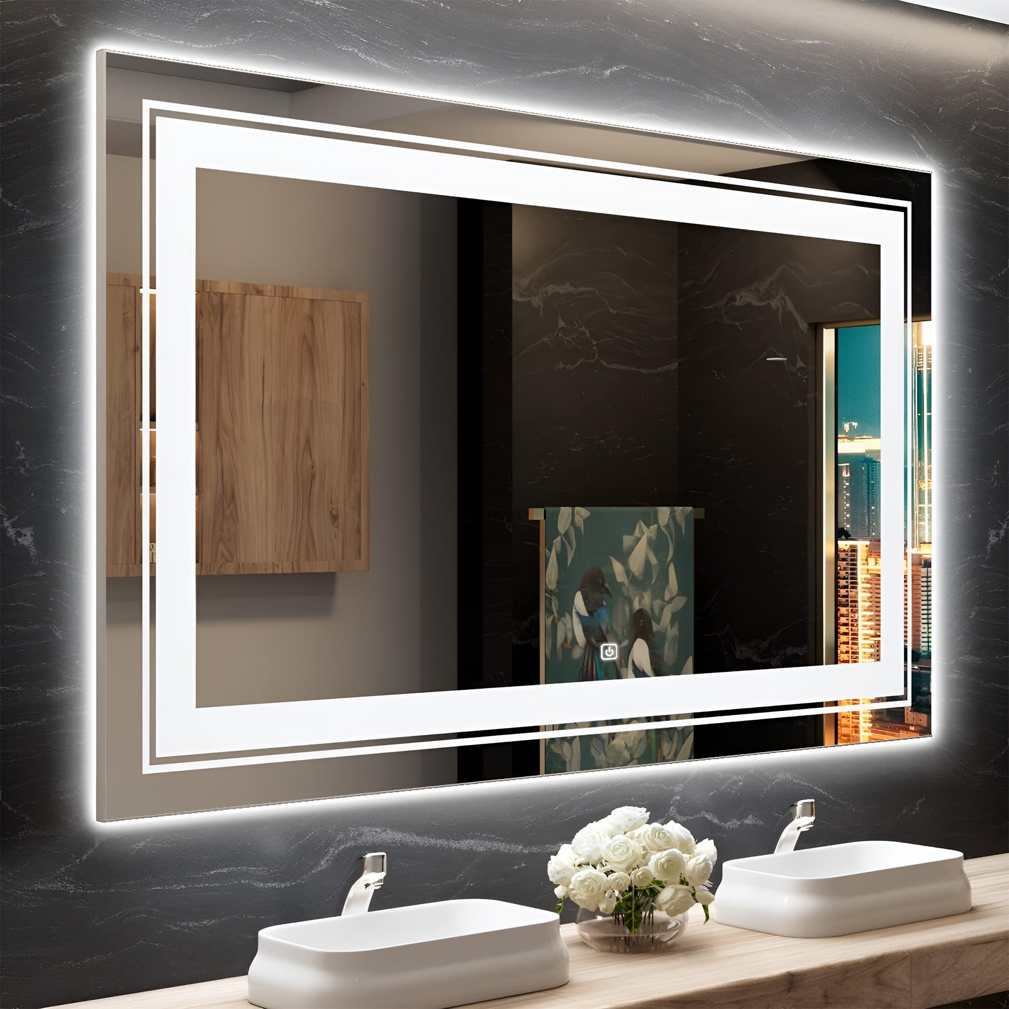 Double LED Bathroom Vanity Mirror