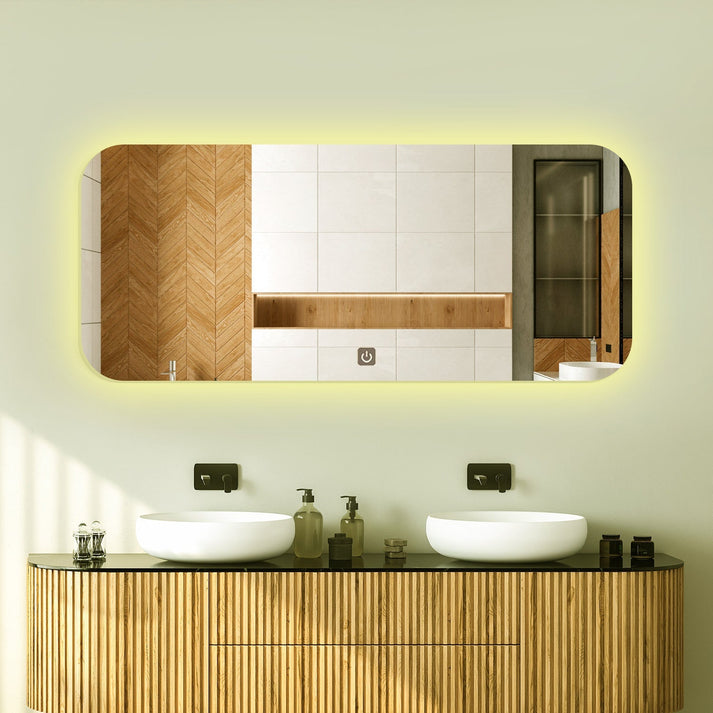 Wide rectangle LED Bathroom Mirror