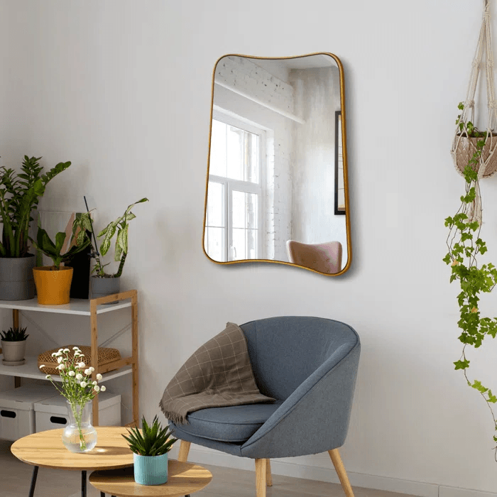 Stylish Gold Wave Mirror