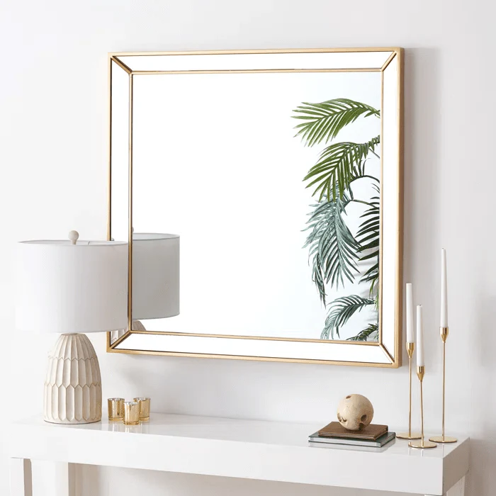 Gold Framed Square Wall Mirror