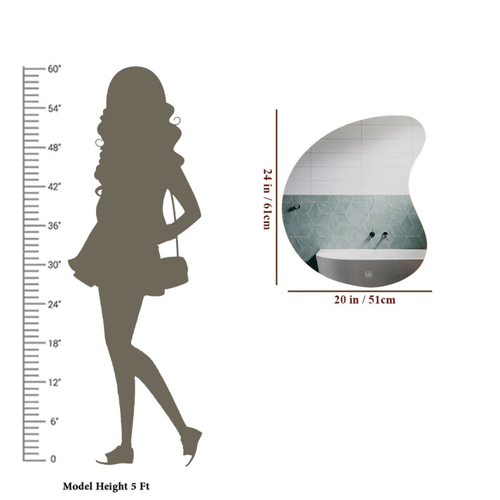 Designer Organic Shaped Wall Mirror with LED Backlight