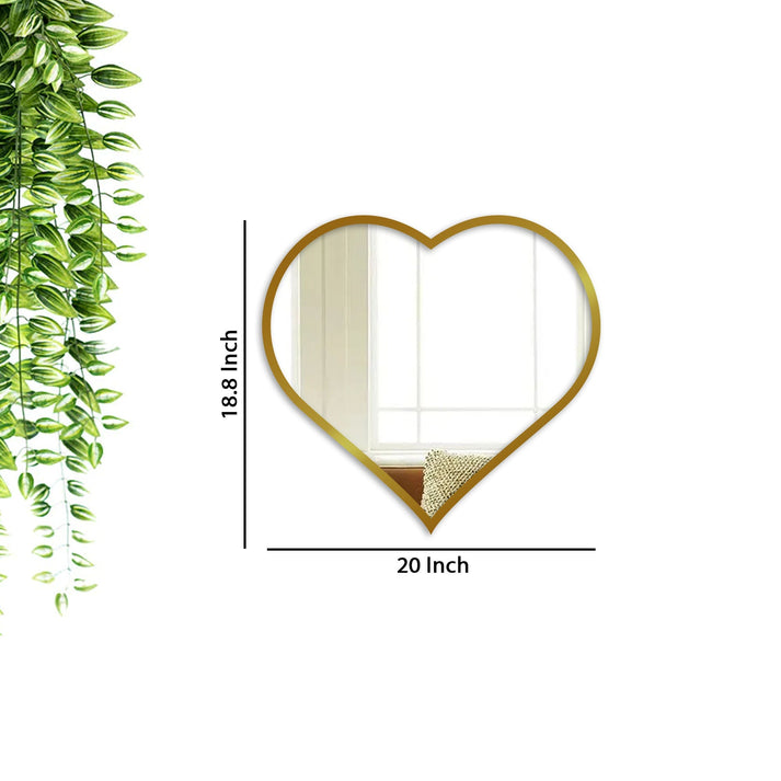 Heart-shaped wall mirror