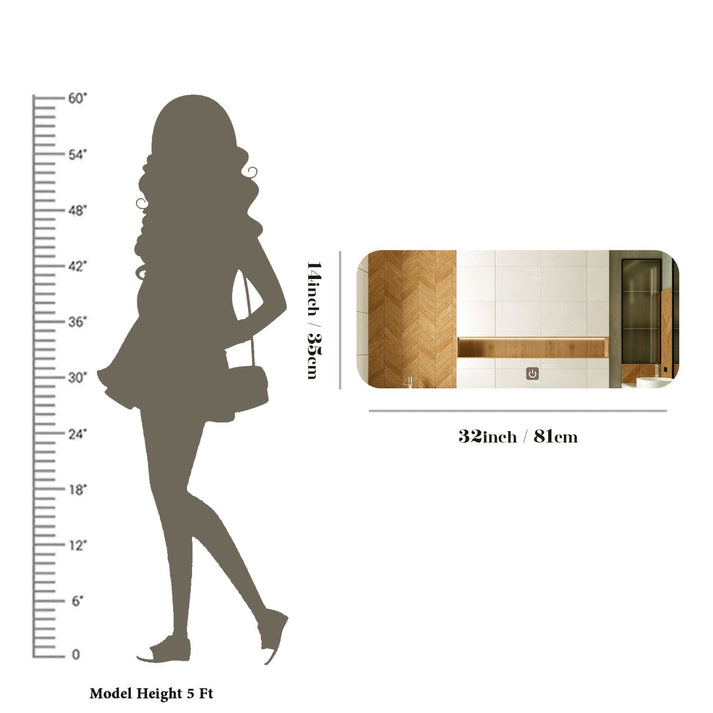 Wide rectangle LED Bathroom Mirror
